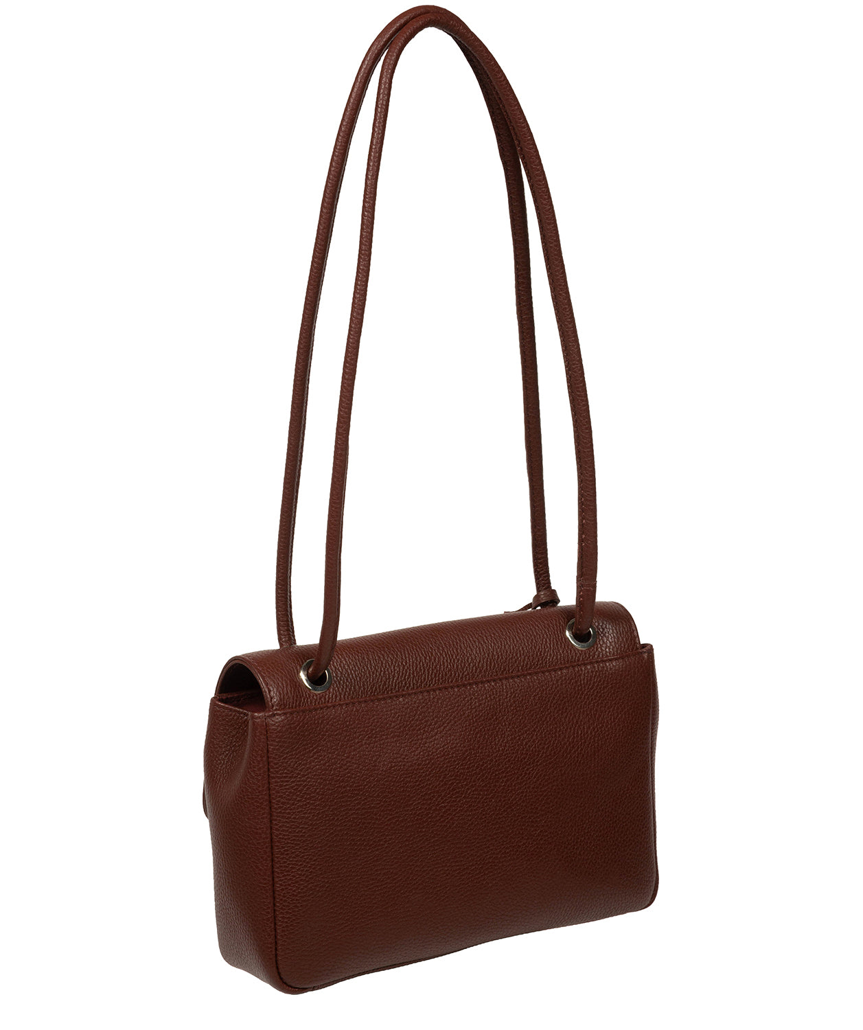 'Elka' Chestnut Leather Evening Bag