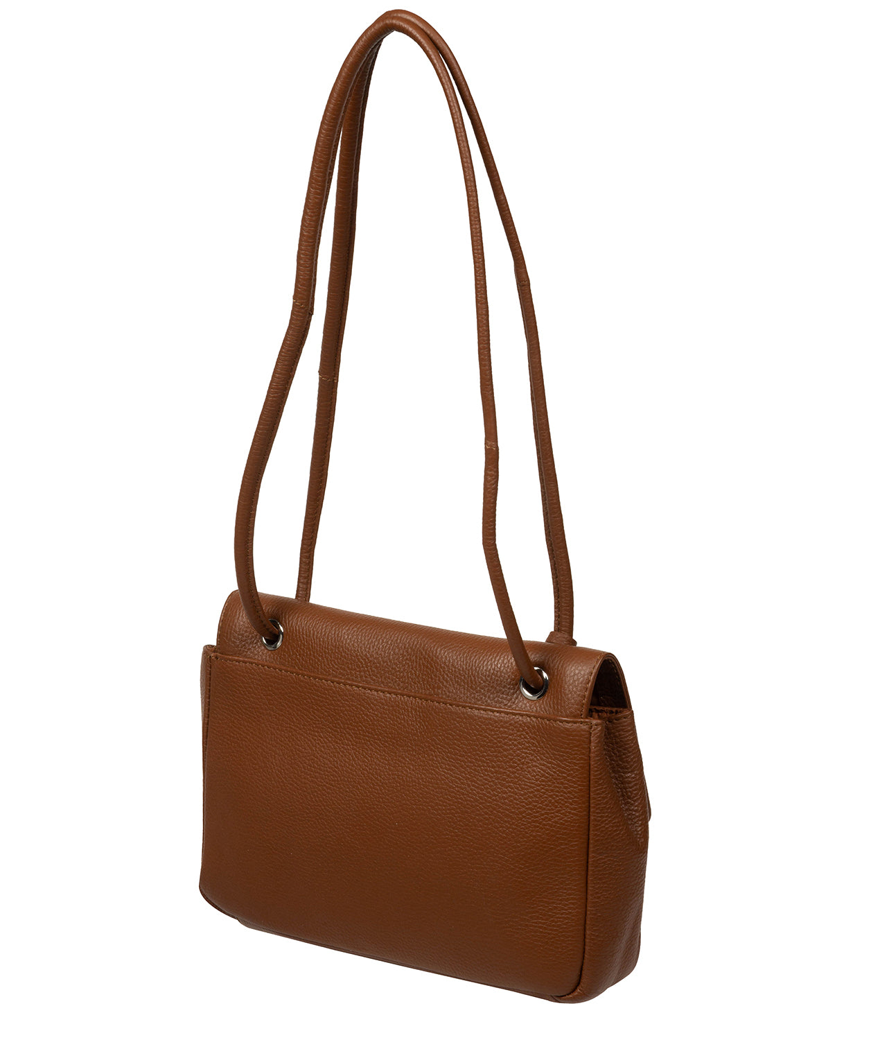 Rich Tan pebble grain leather texture and detail