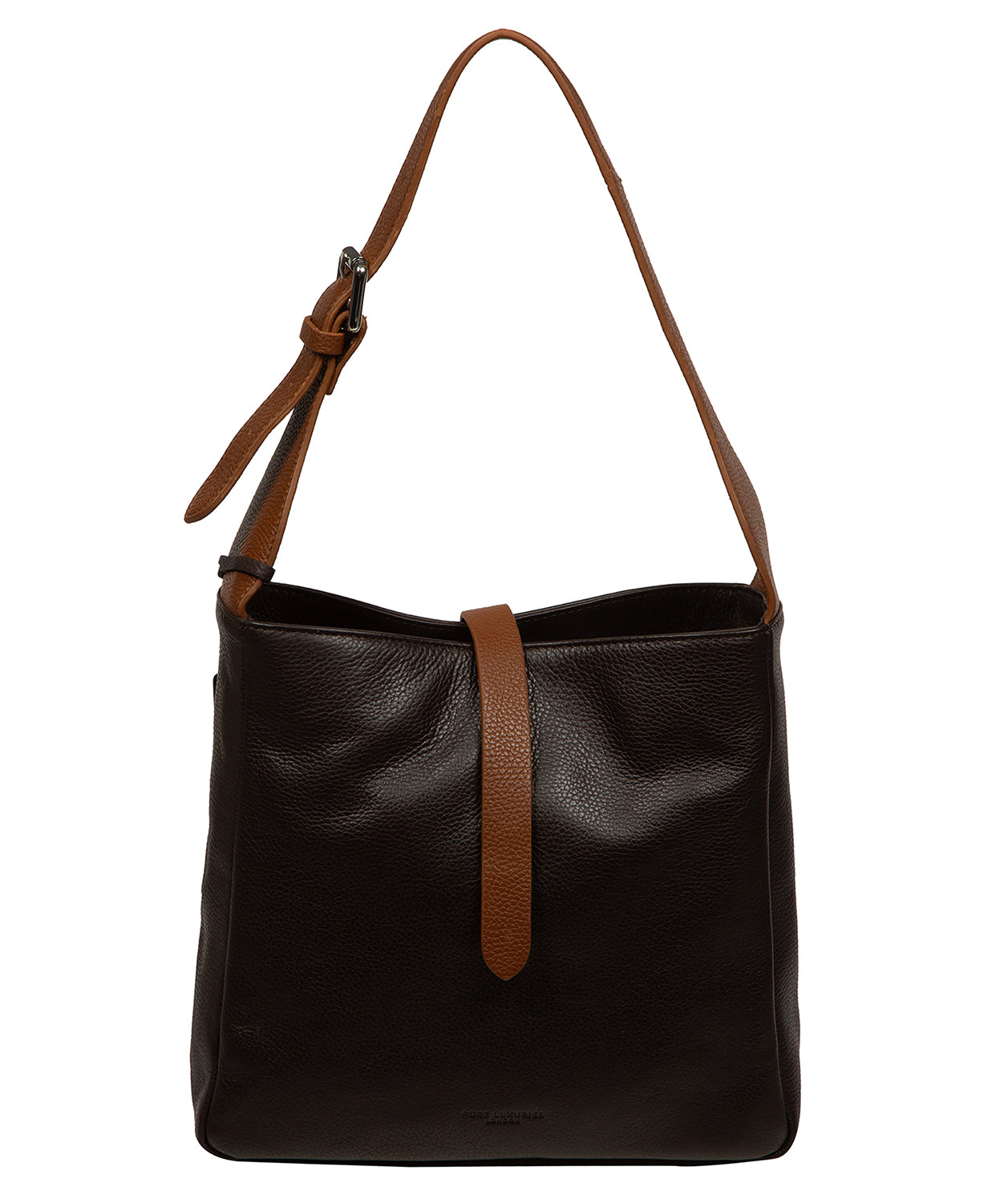 'Isola' Espresso & Rich Tan Leather Tote Bag