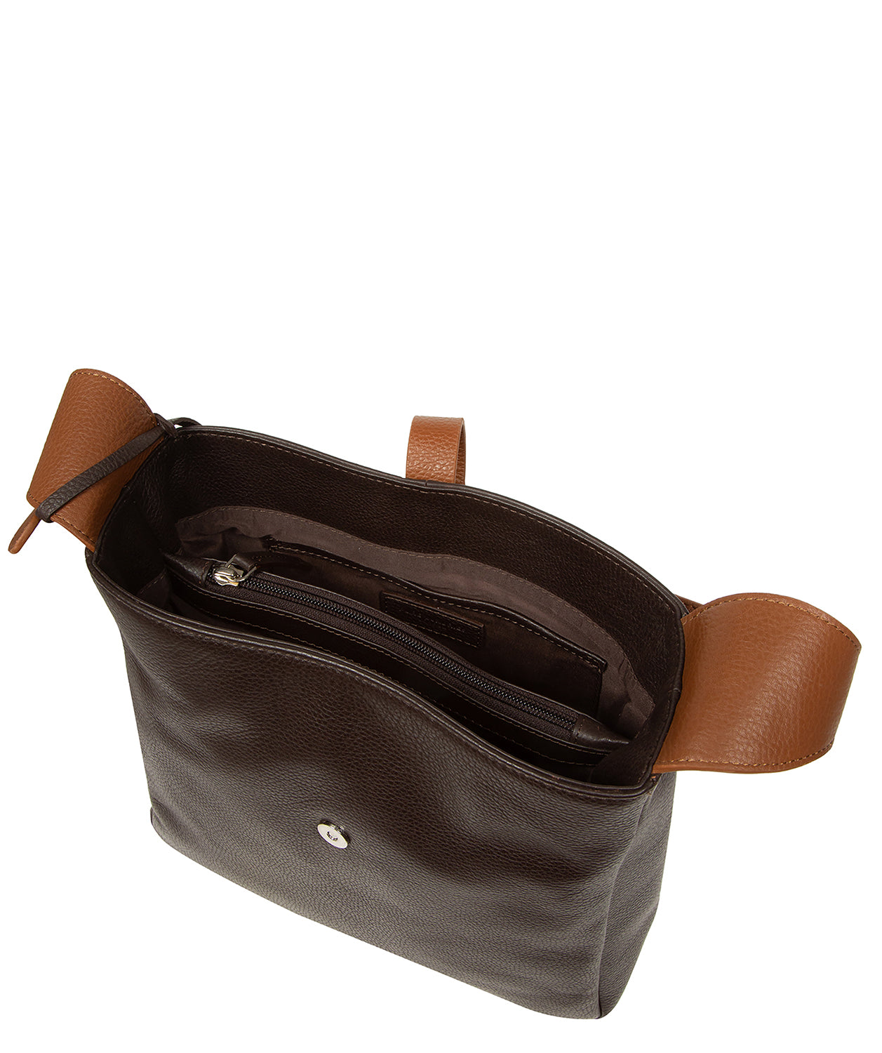 'Isola' Espresso & Rich Tan Leather Tote Bag