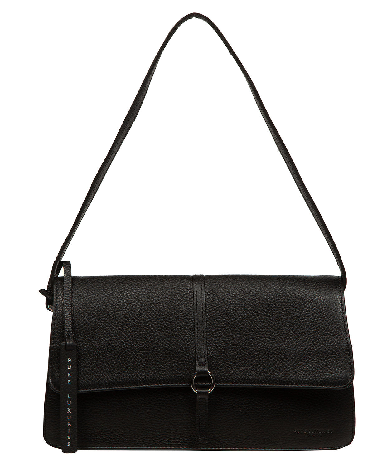 'Sabina' Black Leather Grab Bag