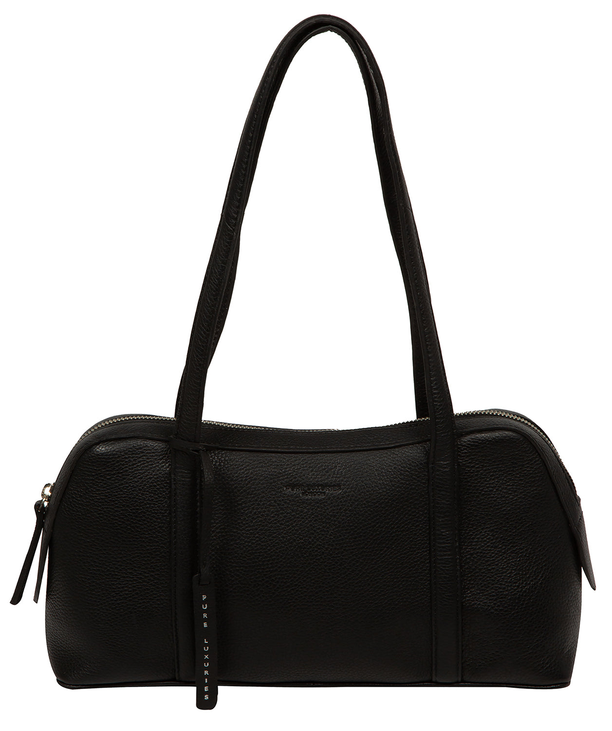 'Cleo' Black Leather Evening Handbag