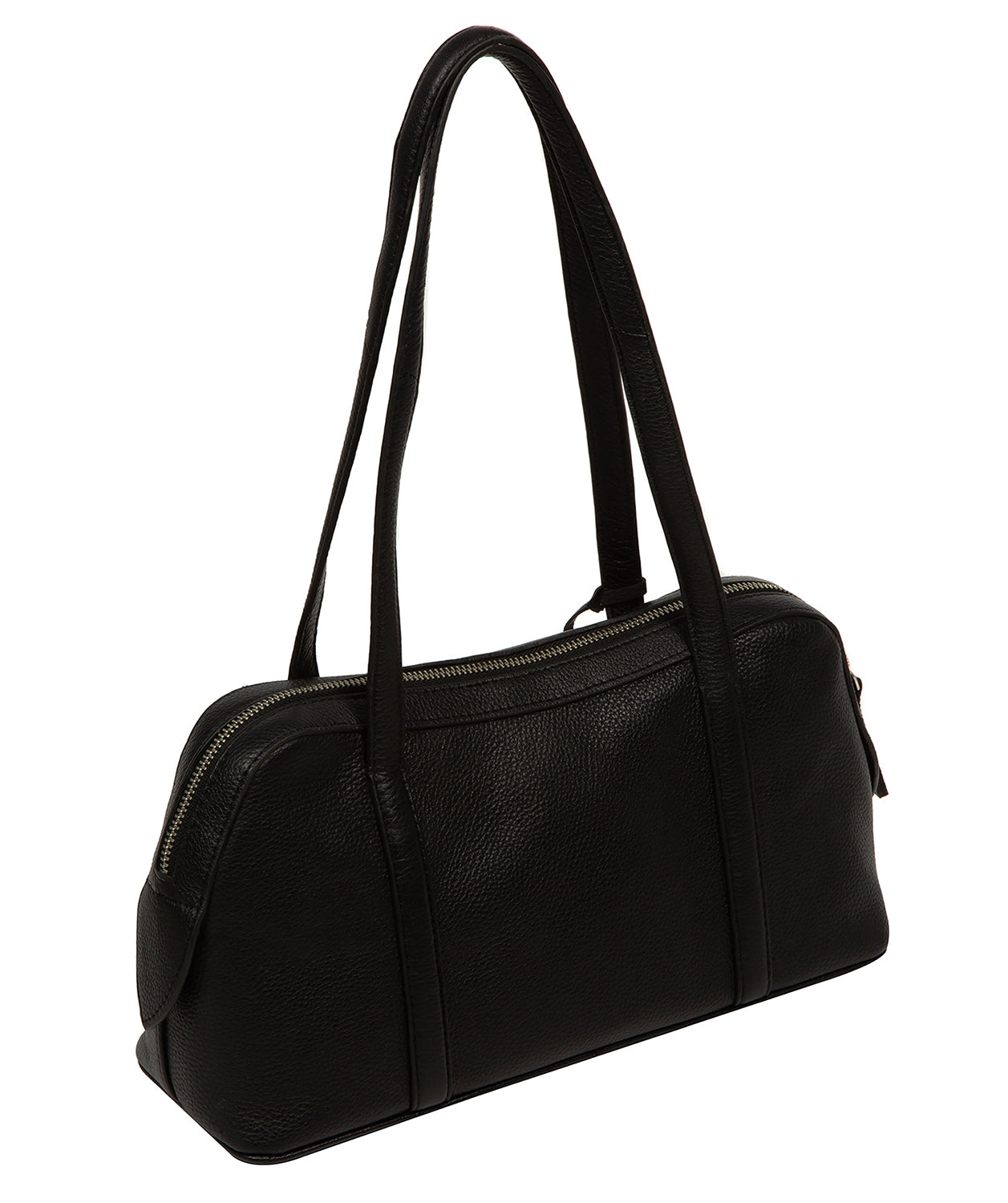 'Cleo' Black Leather Evening Handbag