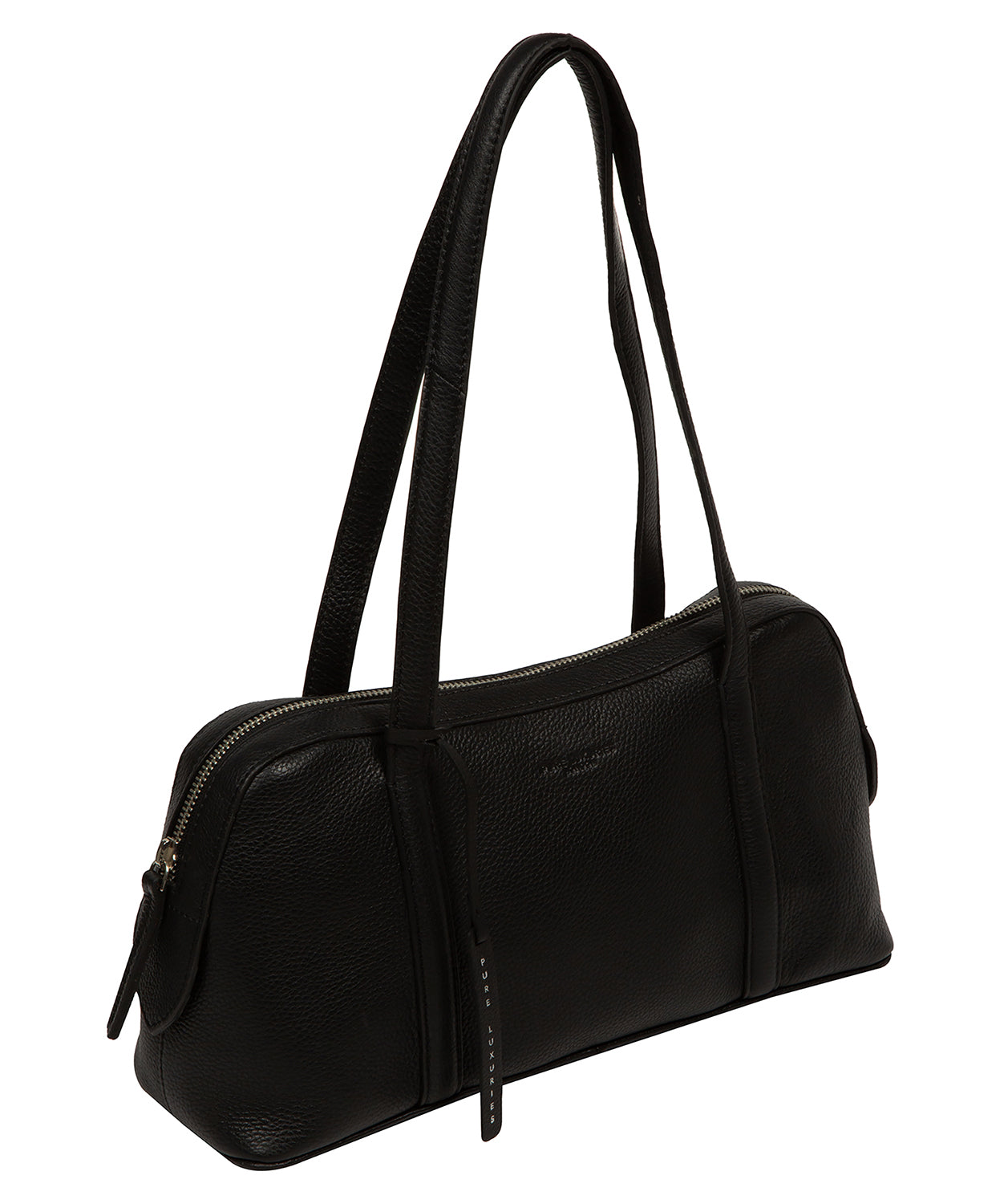 'Cleo' Black Leather Evening Handbag