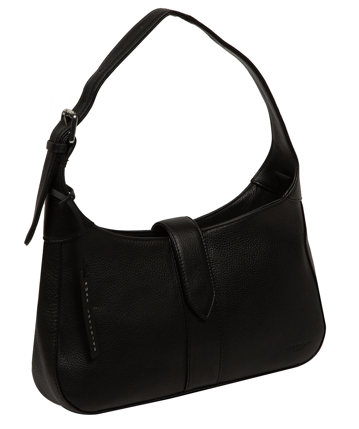 'Suki' Black Leather Evening Bag