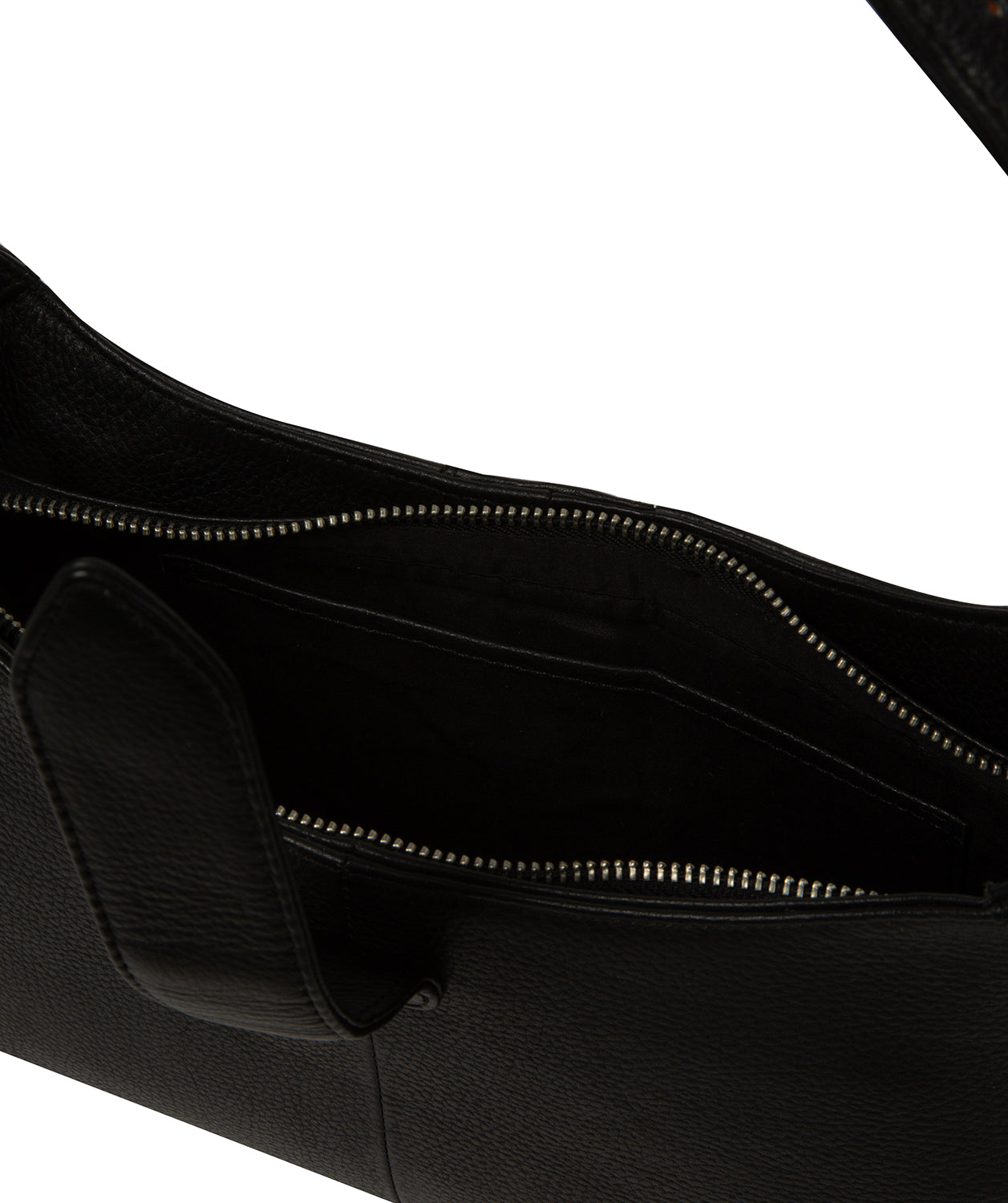 'Suki' Black Leather Evening Bag