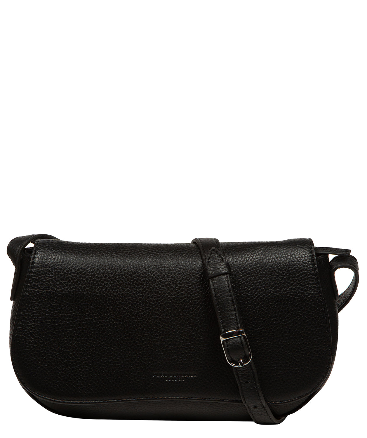 'Alodia' Black Leather Cross Body Bag