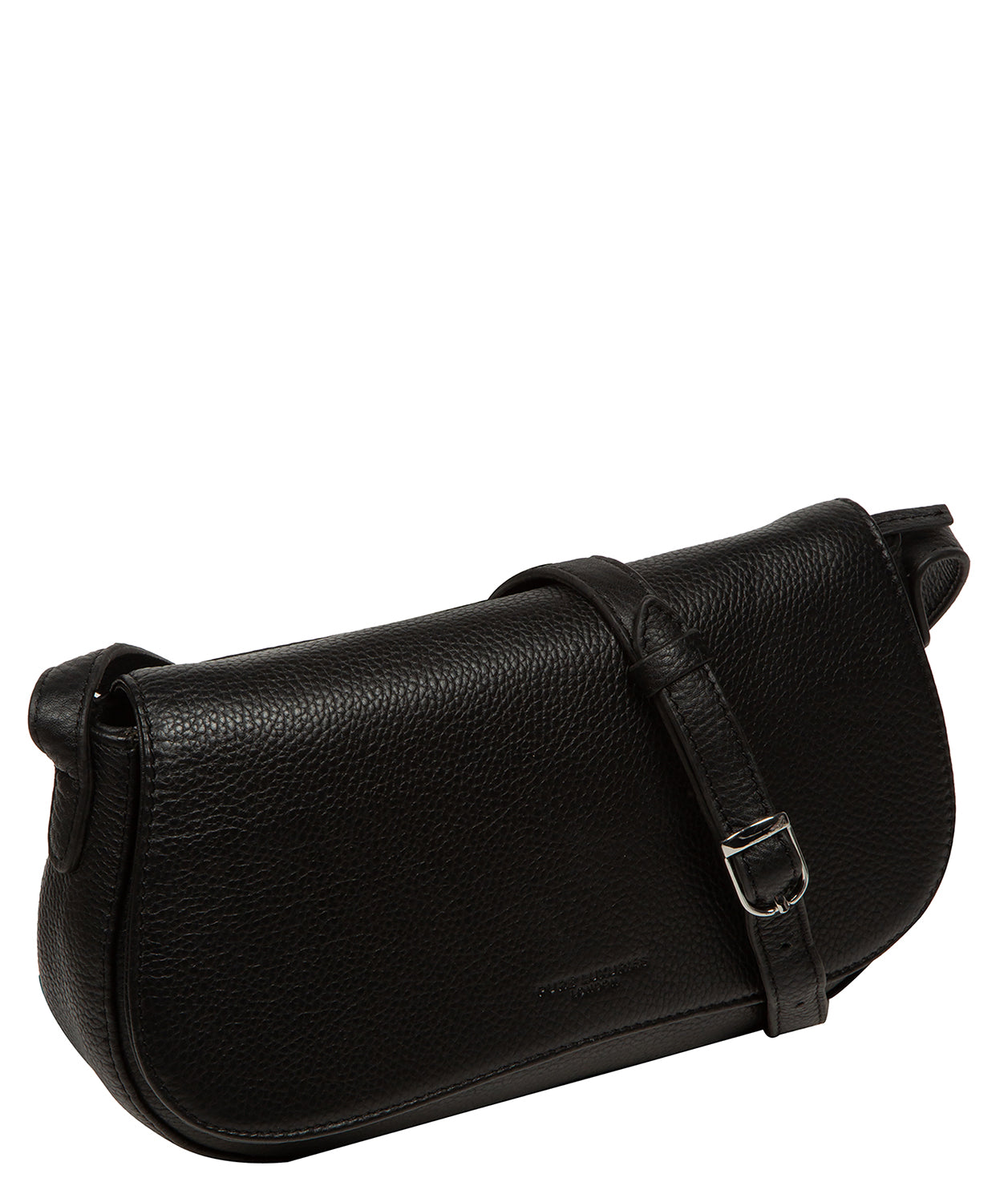 'Alodia' Black Leather Cross Body Bag