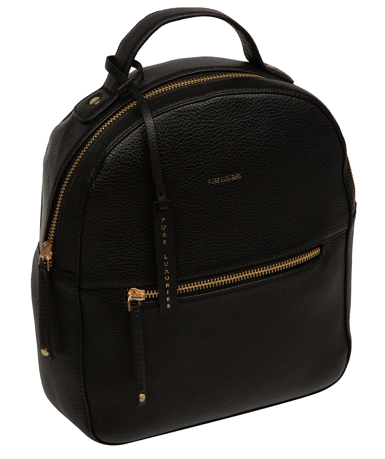 'Sophia' Black Leather Backpack