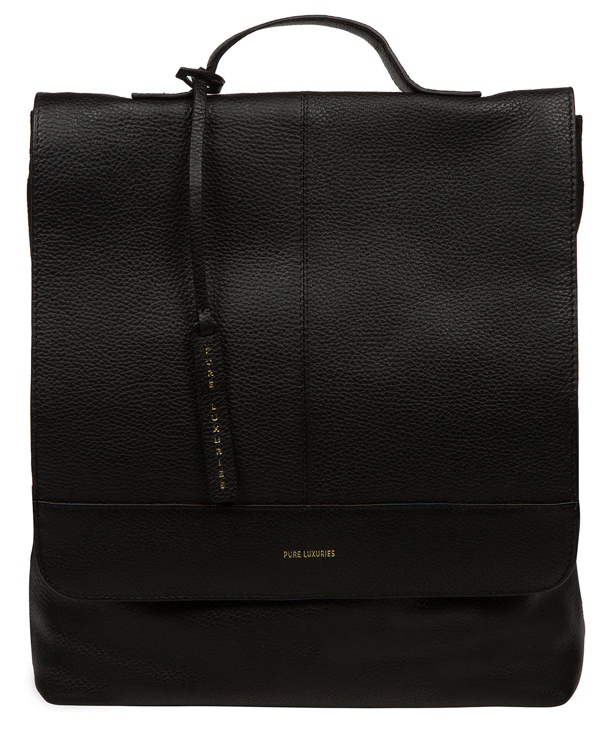 'Brigitte' Black Leather Backpack
