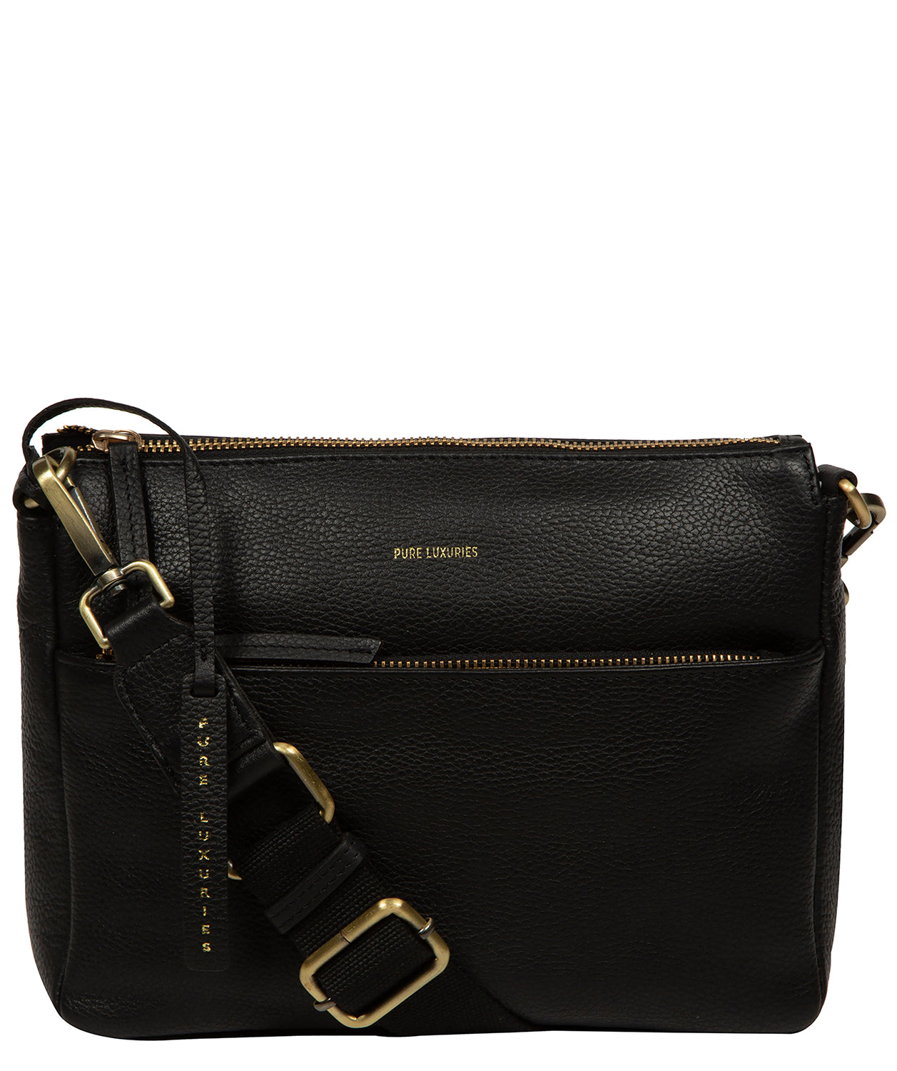 'Celestine' Black Leather Cross Body Bag