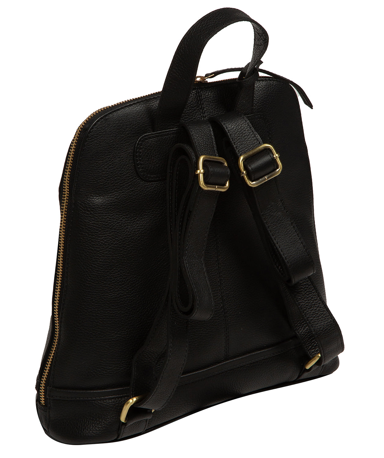 'Theodora' Black Leather Backpack