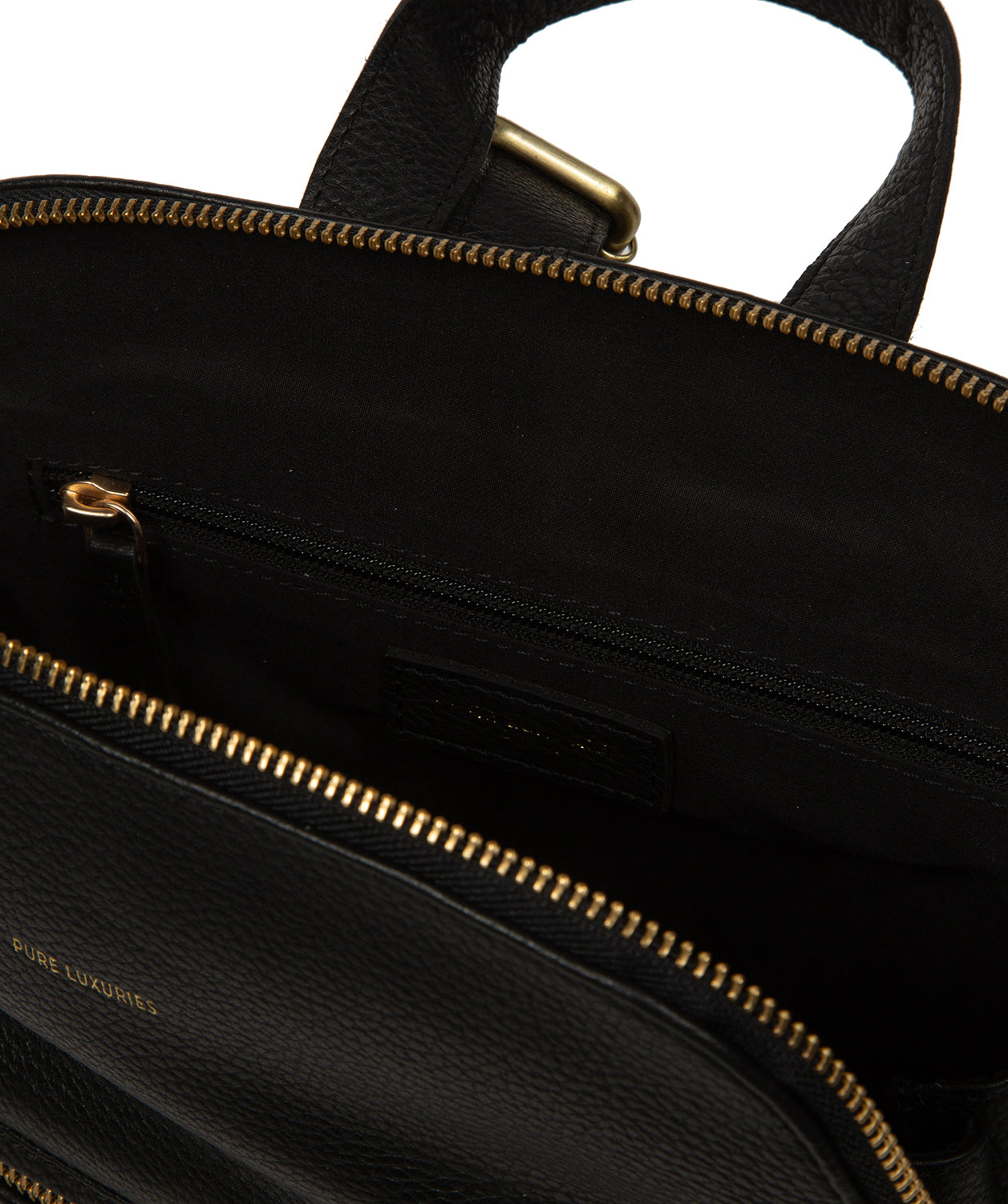 'Theodora' Black Leather Backpack