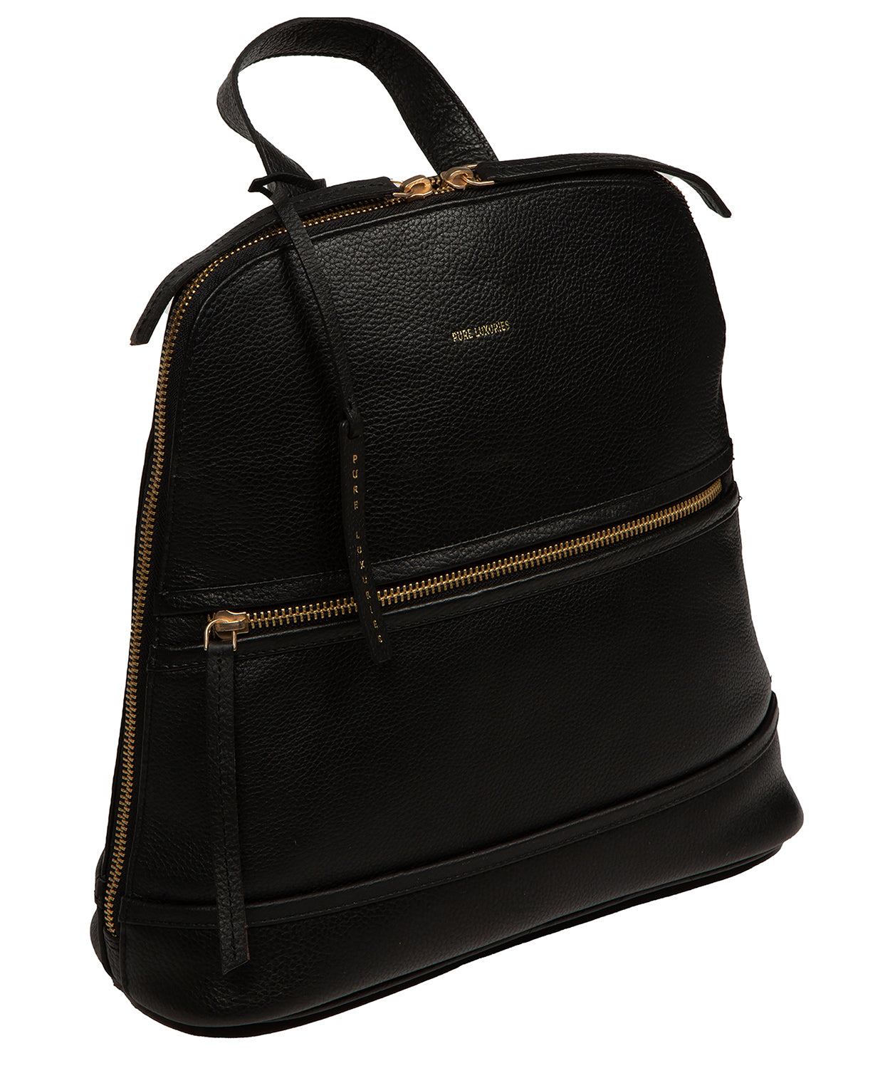 'Theodora' Black Leather Backpack