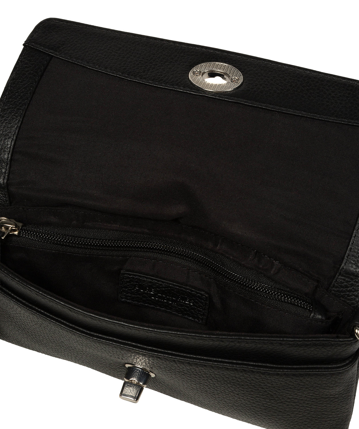 'Christabel' Black Leather Grab & Clutch Bag