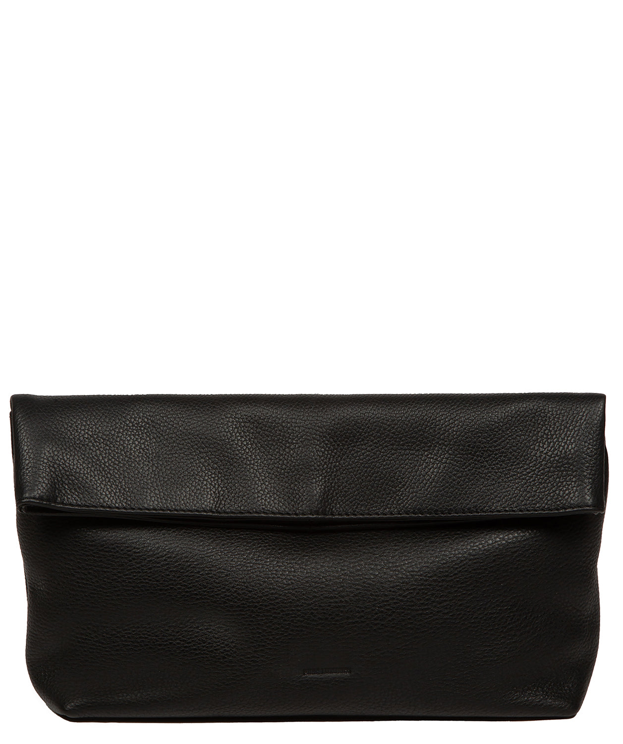 'Sabella' Black Leather Clutch Bag