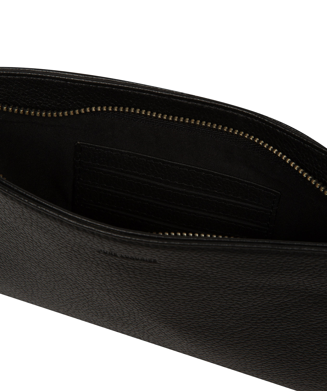 'Venetia' Black Leather Grab Clutch Bag