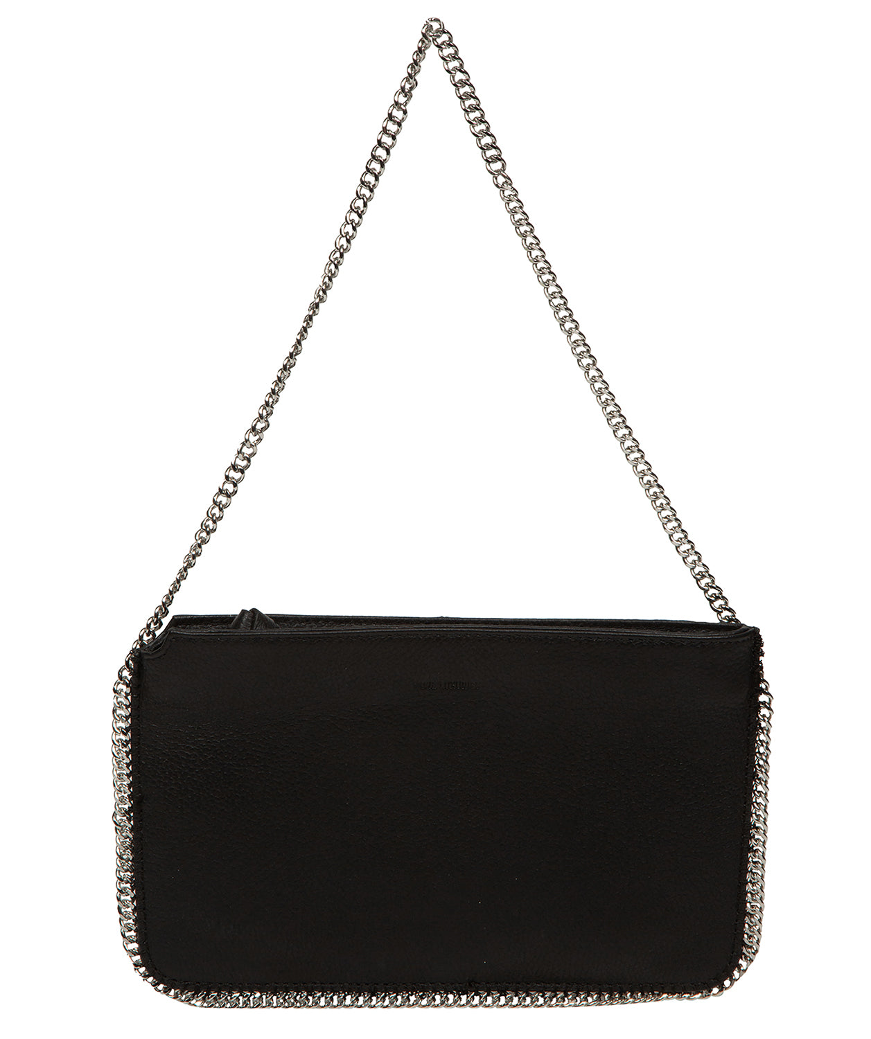 'Adelaide' Black Leather Evening Bag