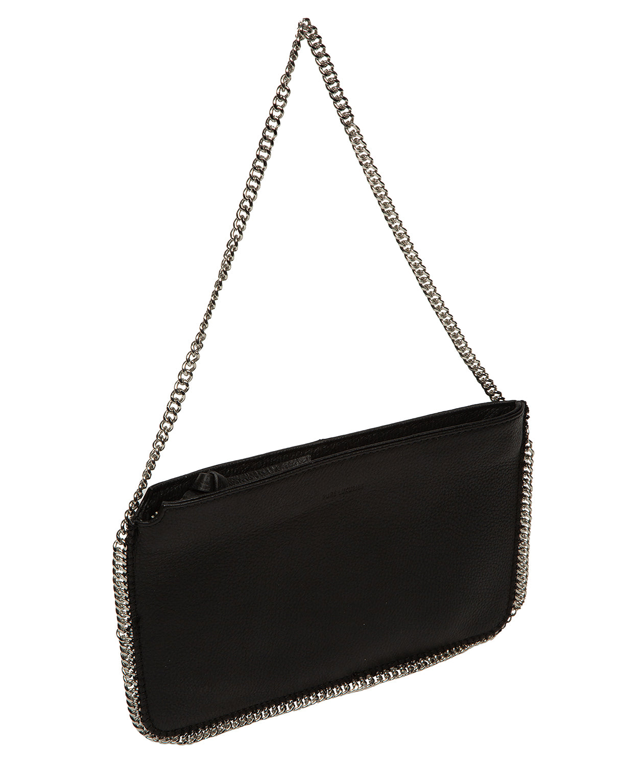 'Adelaide' Black Leather Evening Bag