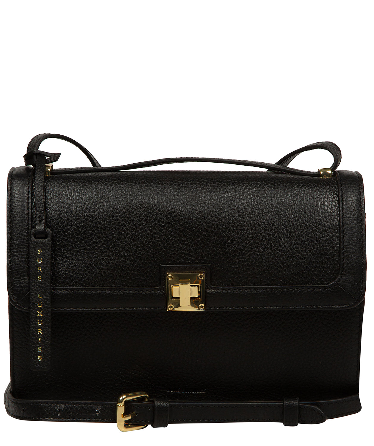 'Leonie' Black Leather Cross Body Bag