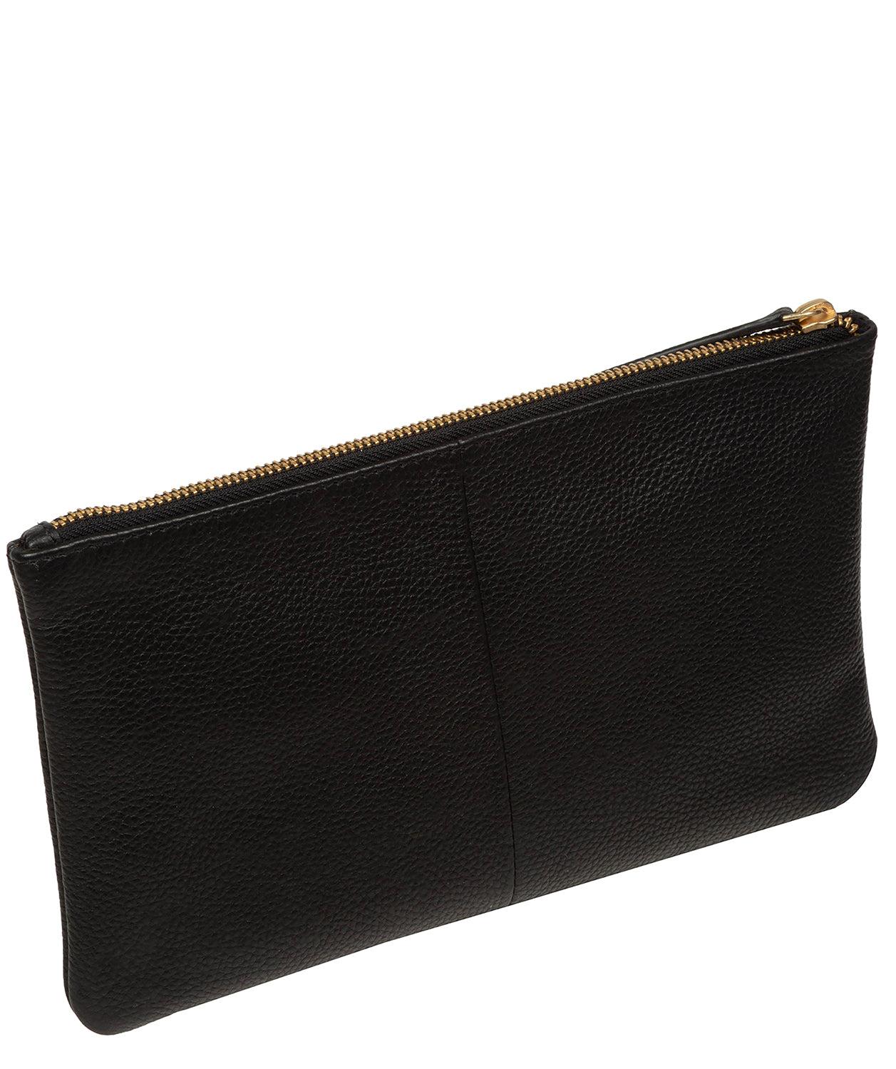 'Emalia' Black Leather Clutch Bag