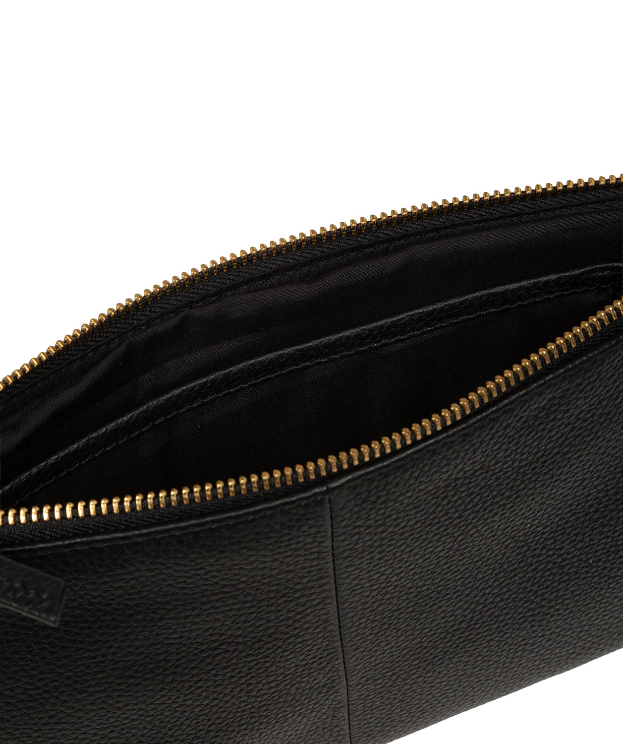 'Emalia' Black Leather Clutch Bag