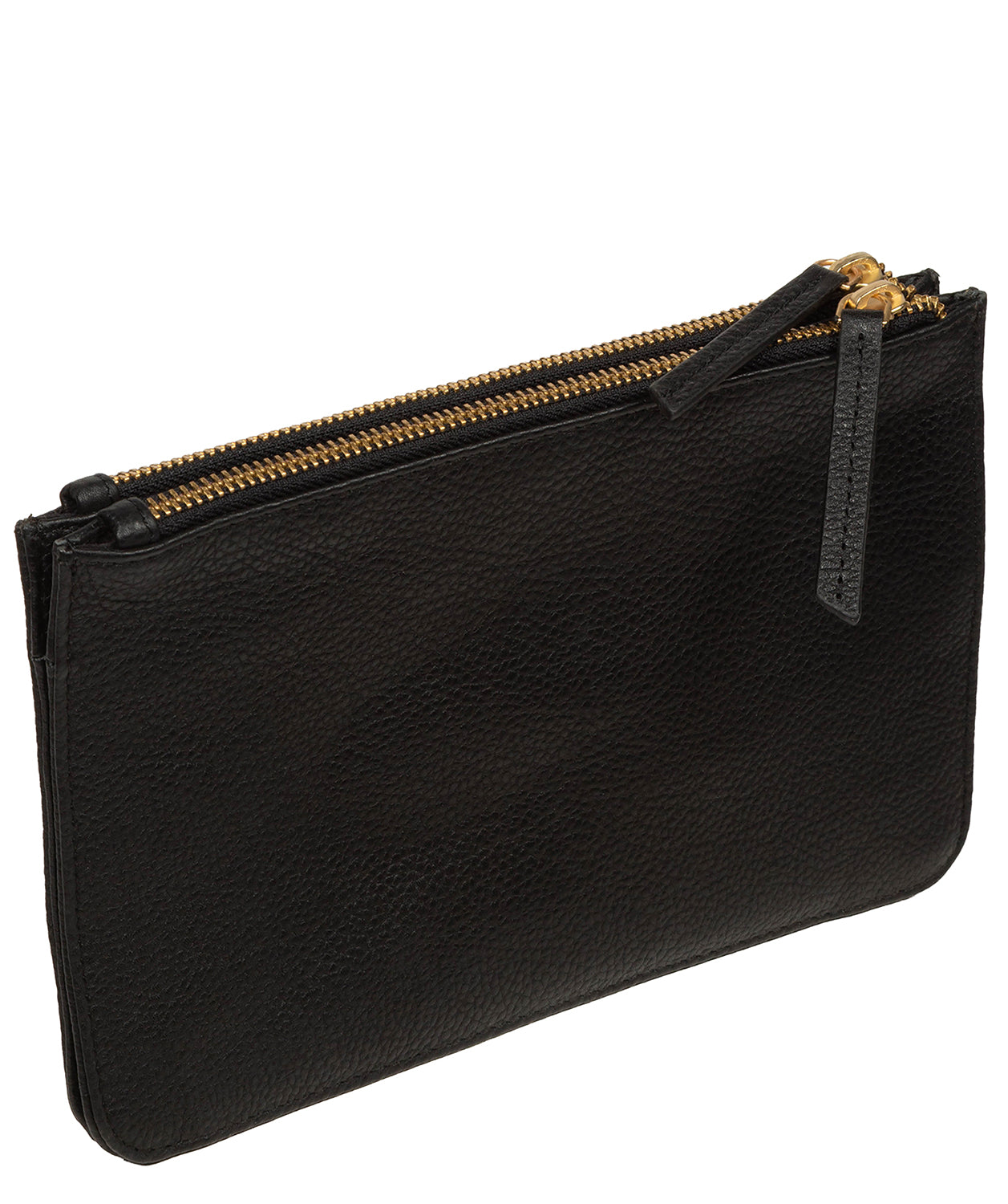 'Eleanor' Black Leather Clutch Bag