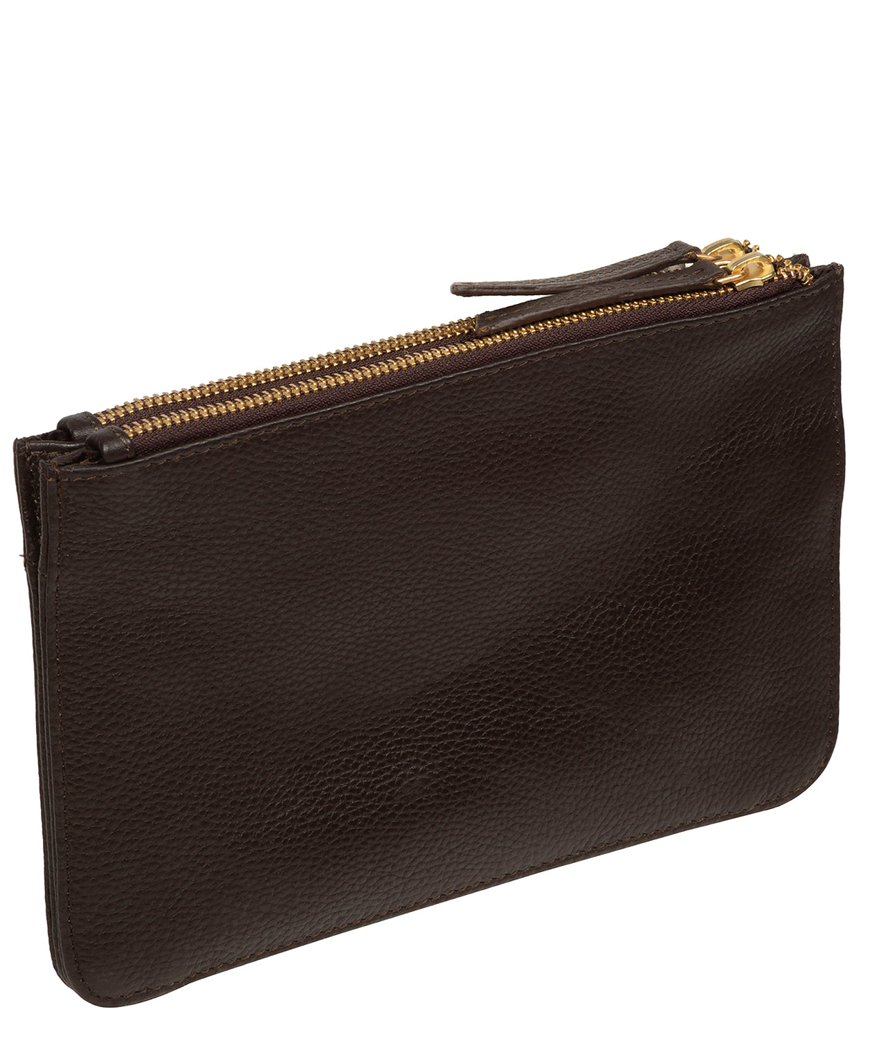 'Eleanor' Espresso Leather Clutch Bag