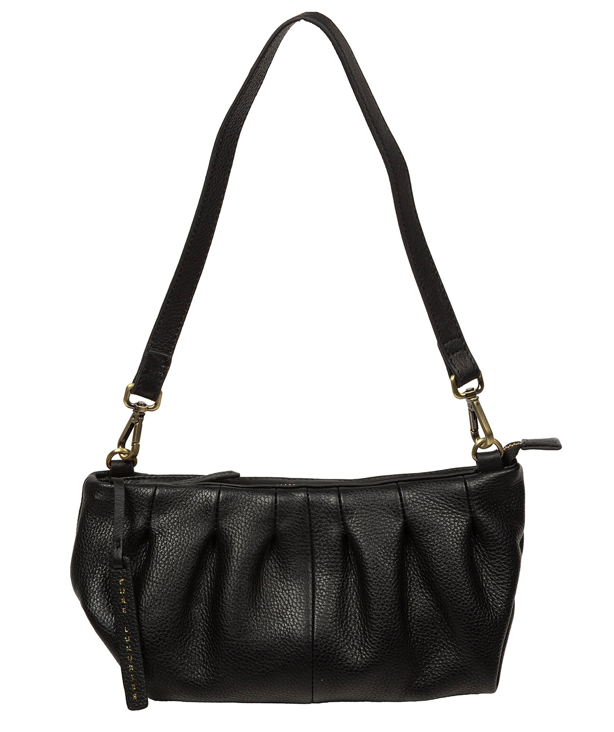 'Marcelline' Black Leather Evening and Clutch Bag