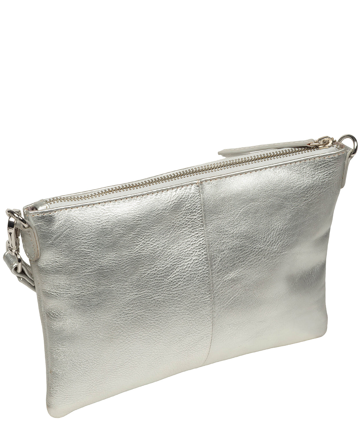 Detachable leather wrist strap and silver metal fittings