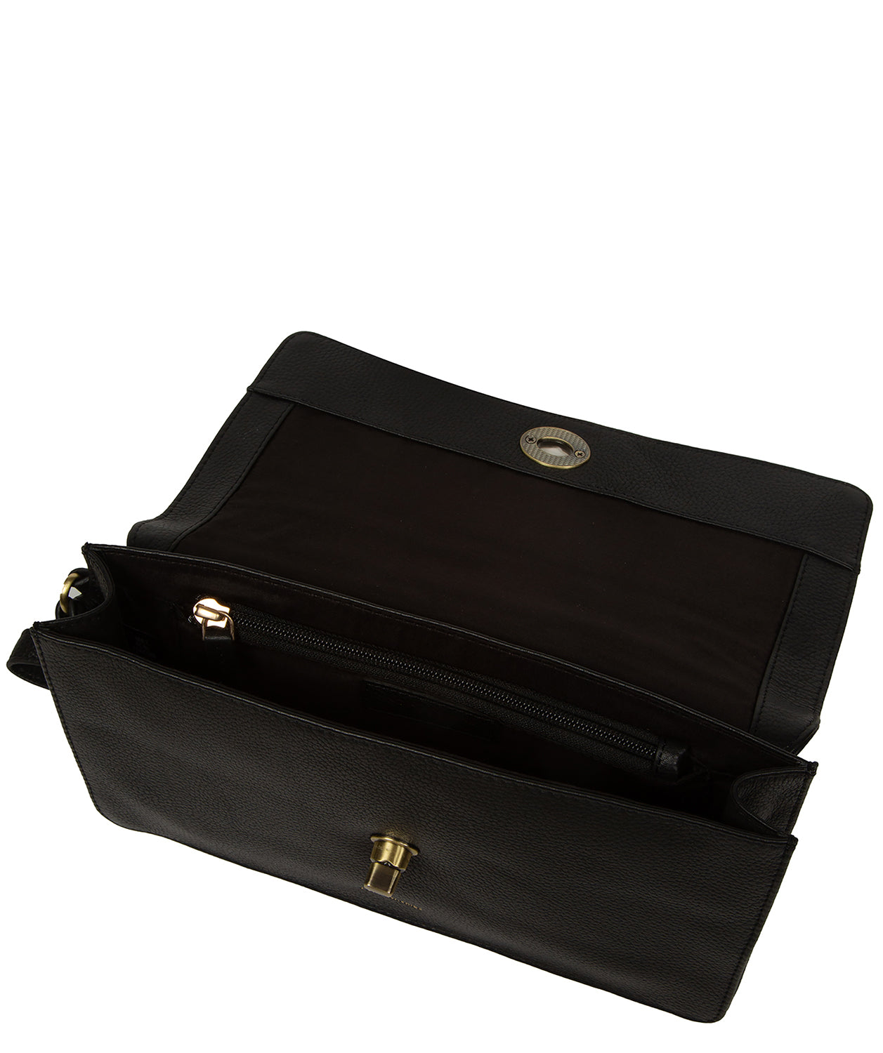 'Clarissa' Black Leather Clutch Bag
