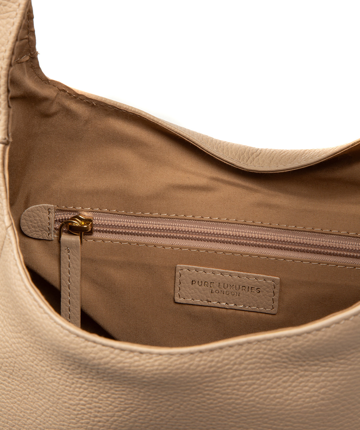 Grace pebble grain leather bag showing pebbled texture finish