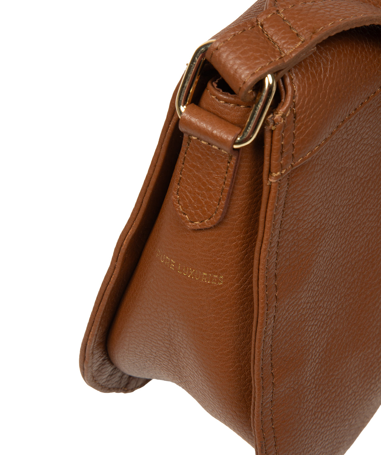 Full bag styled flat lay showing bell-shaped profile