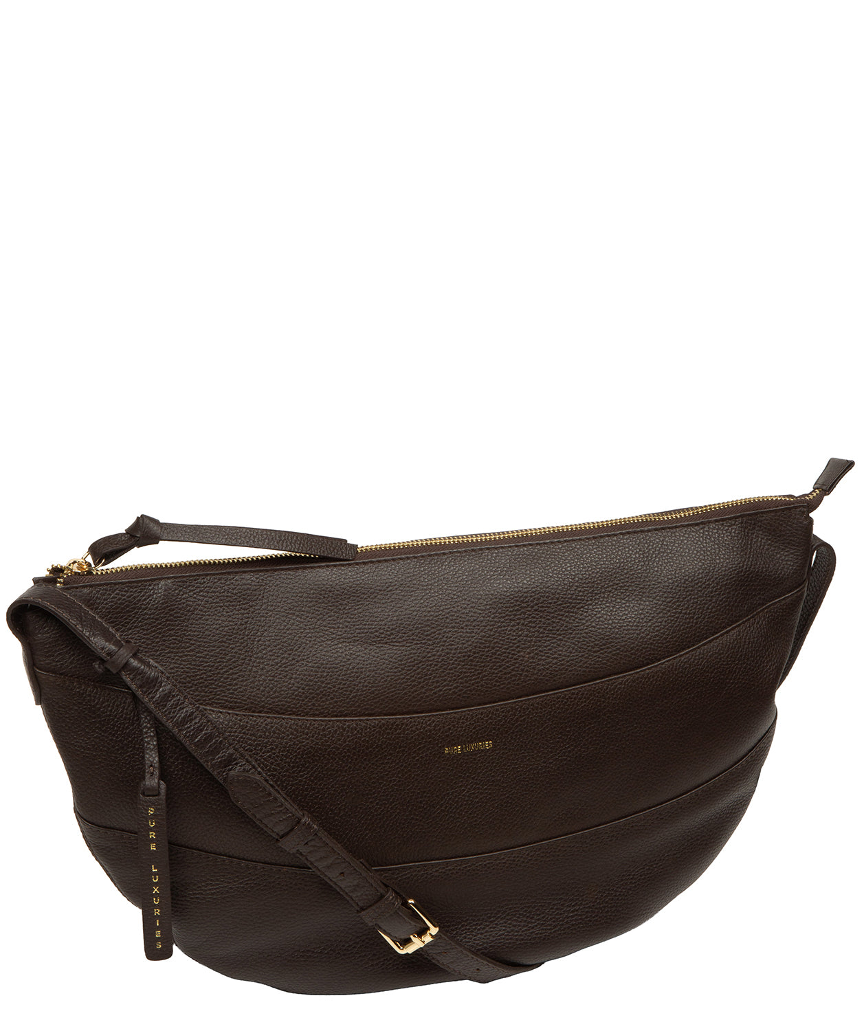 Hanging charm and zip-over closure mechanism