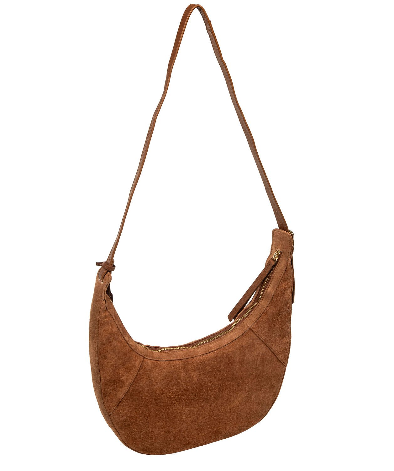 Side profile showing adjustable leather strap