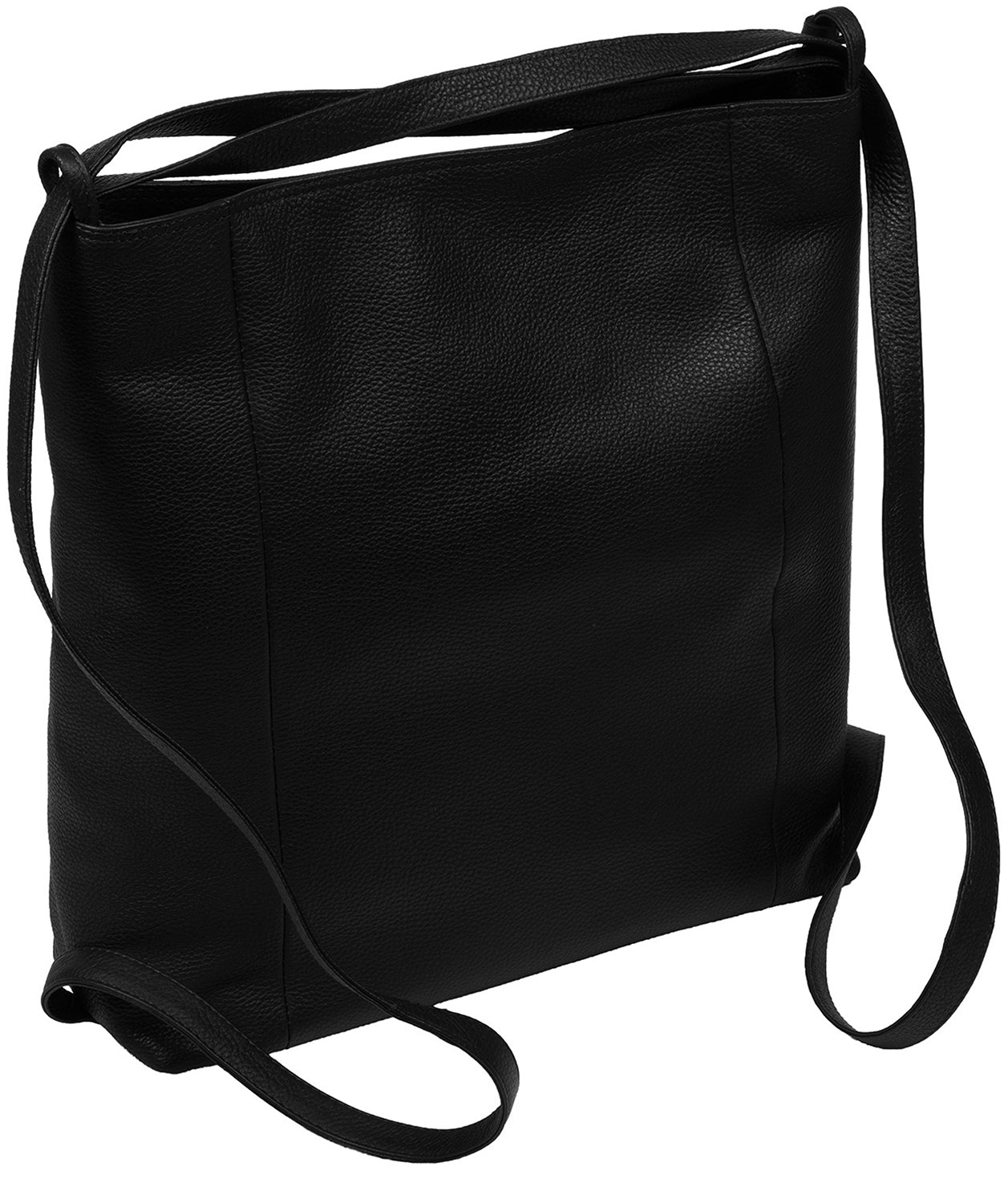 'Luxe' Black Leather Backpack & Shoulder Bag