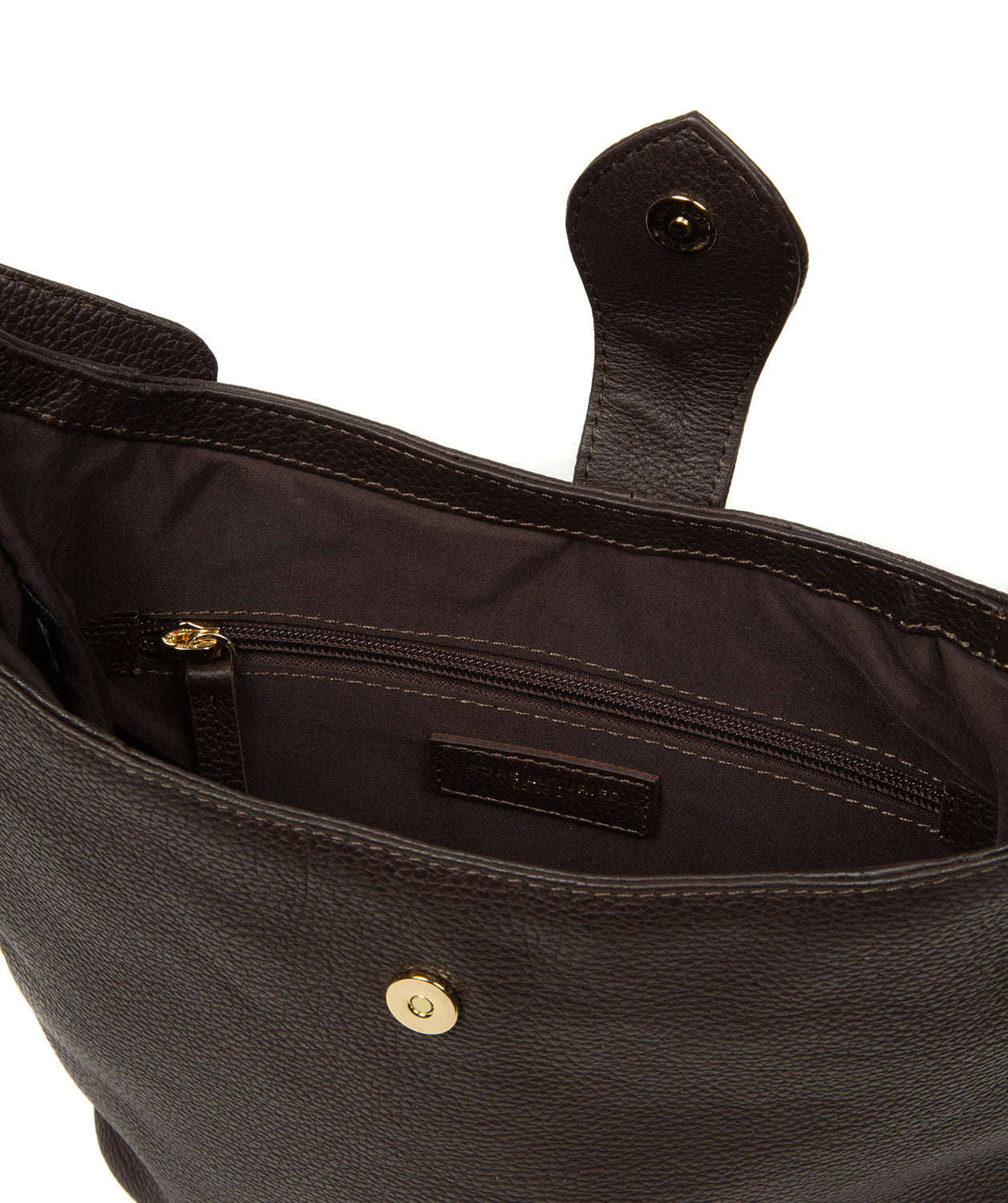 Press stud fastener and teardrop strap closure detail
