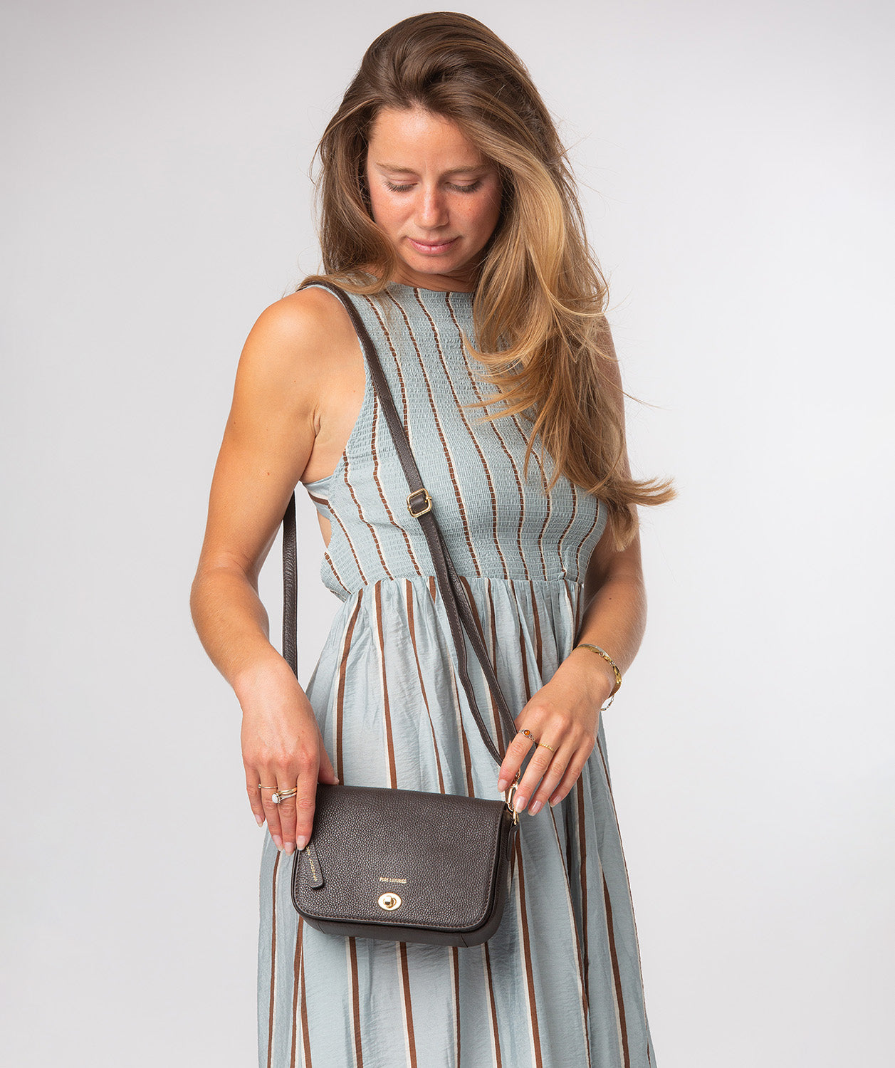 Adjustable detachable leather shoulder strap