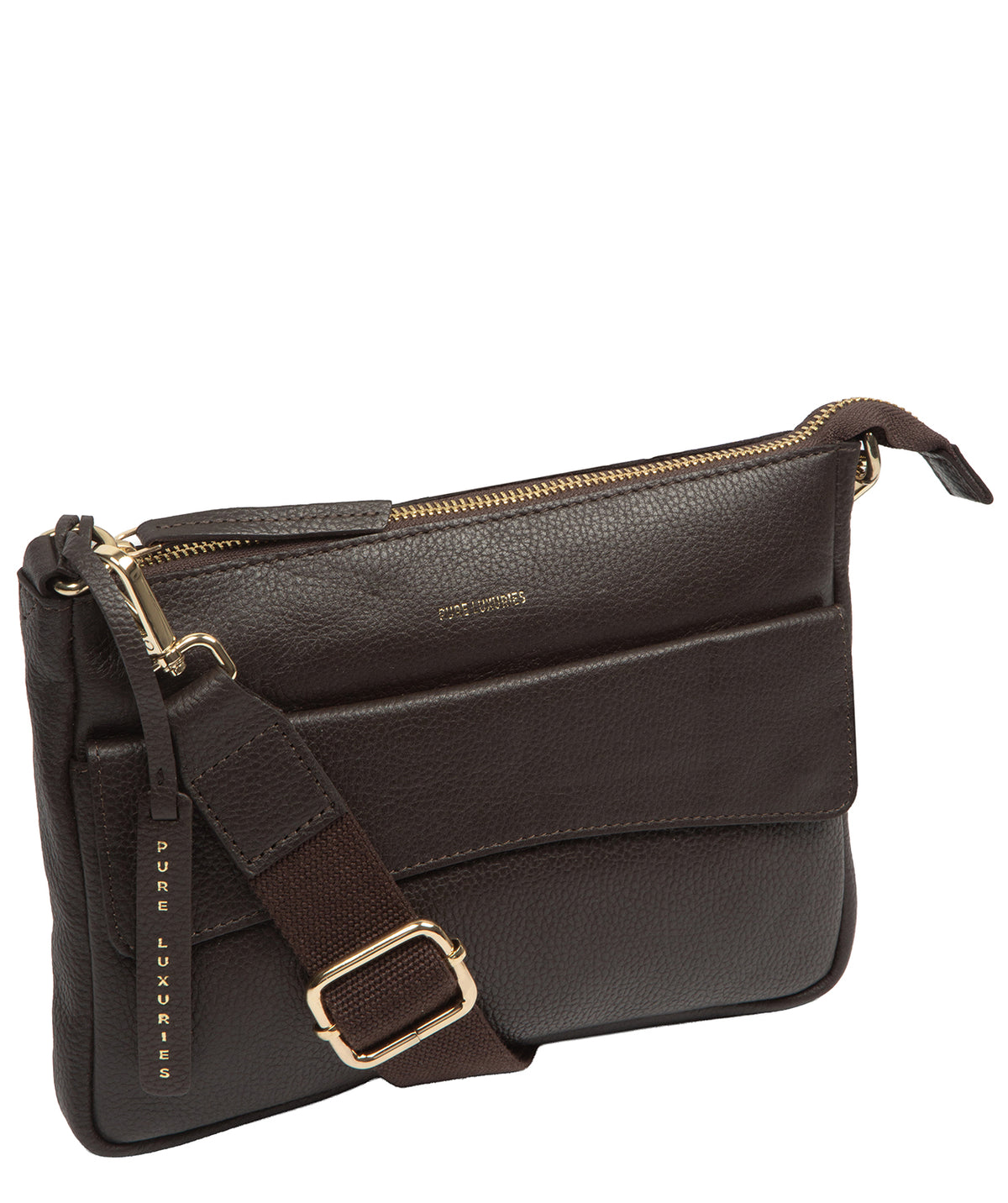 'Jessamine' Espresso Leather Cross Body Bag