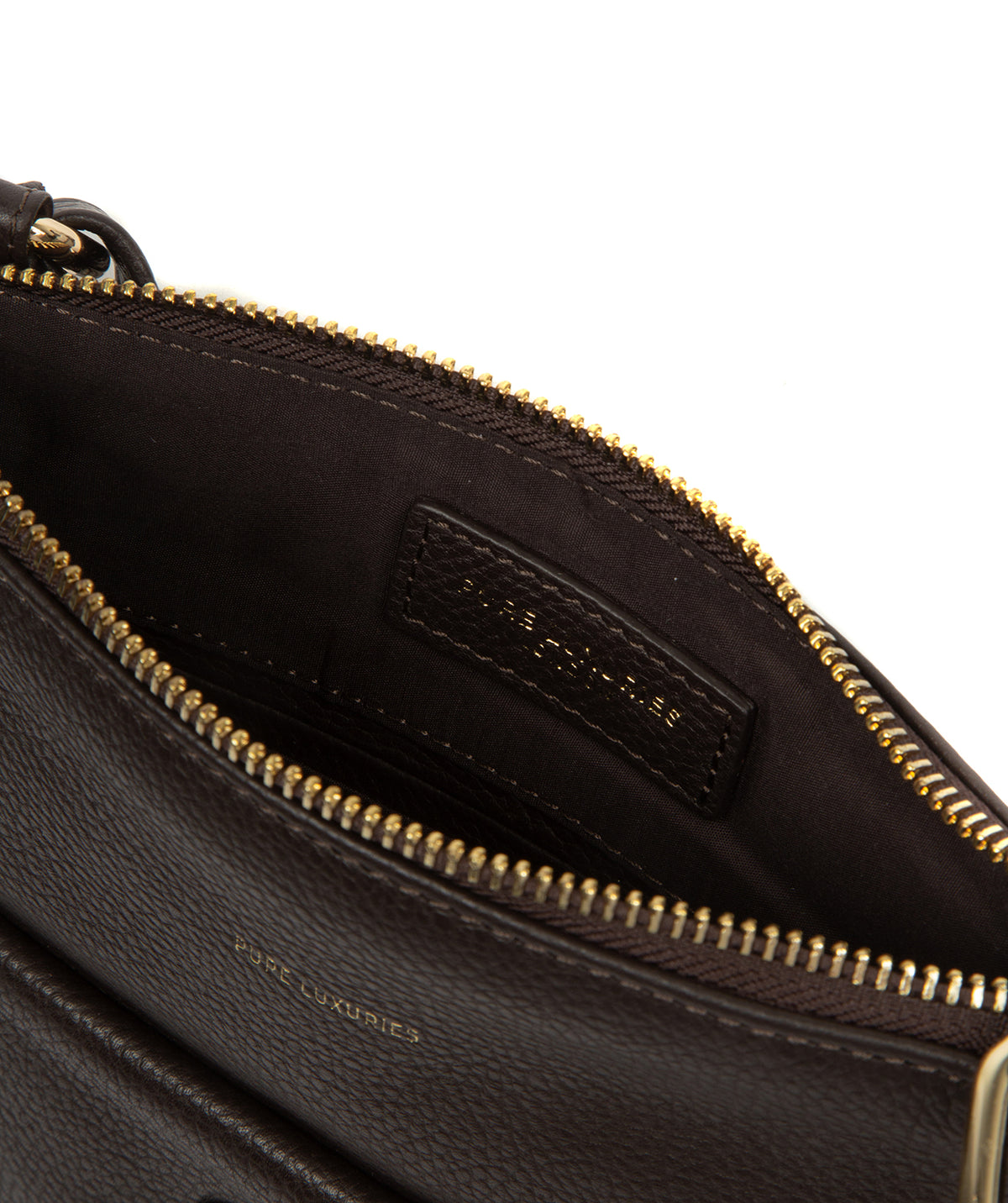 'Lucienne' Espresso Leather Cross Body Bag