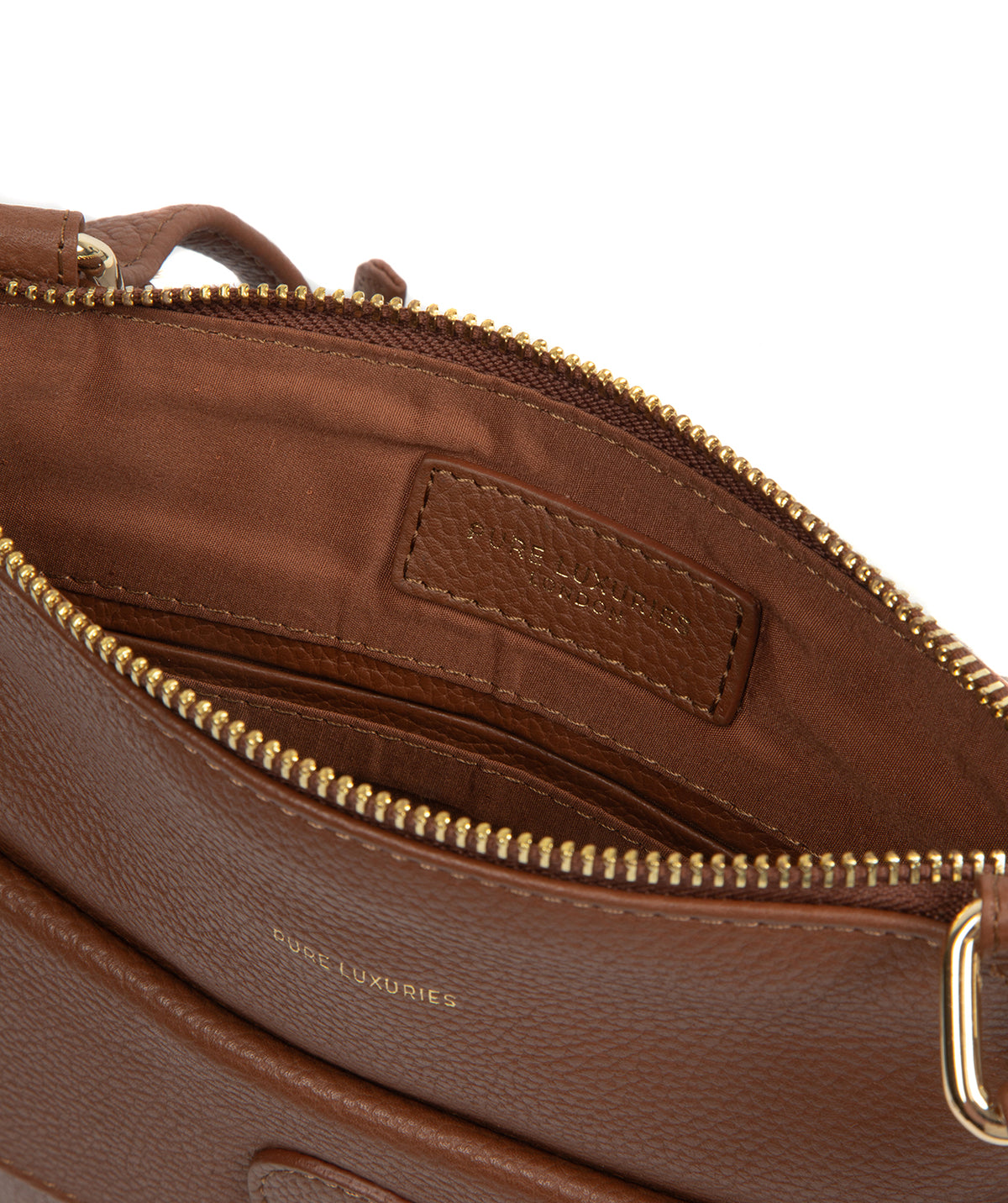 'Lucienne' Tan Leather Cross Body Bag