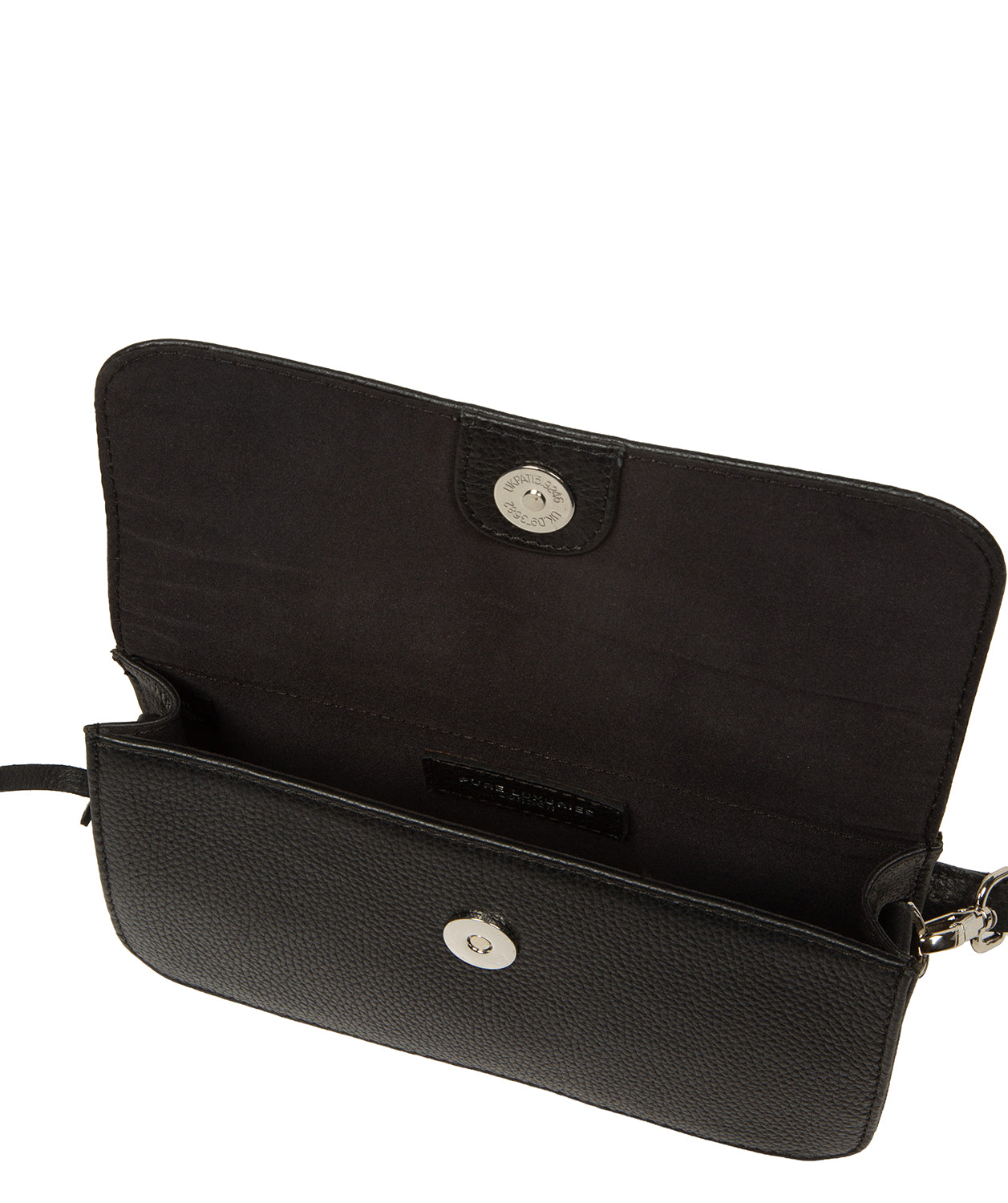 Detachable leather strap with silver-coloured hardware