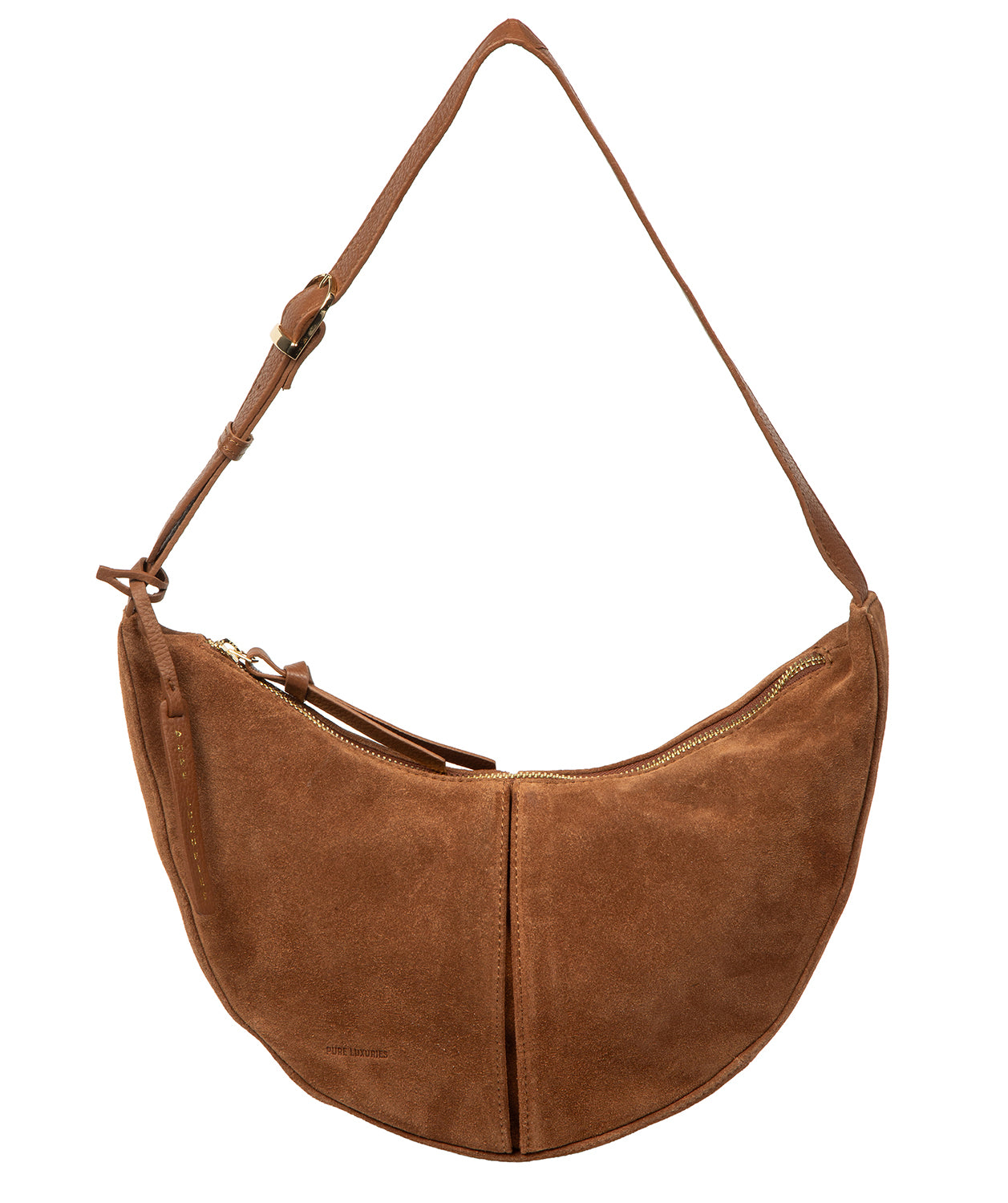 Johanna bag side profile showing adjustable leather strap