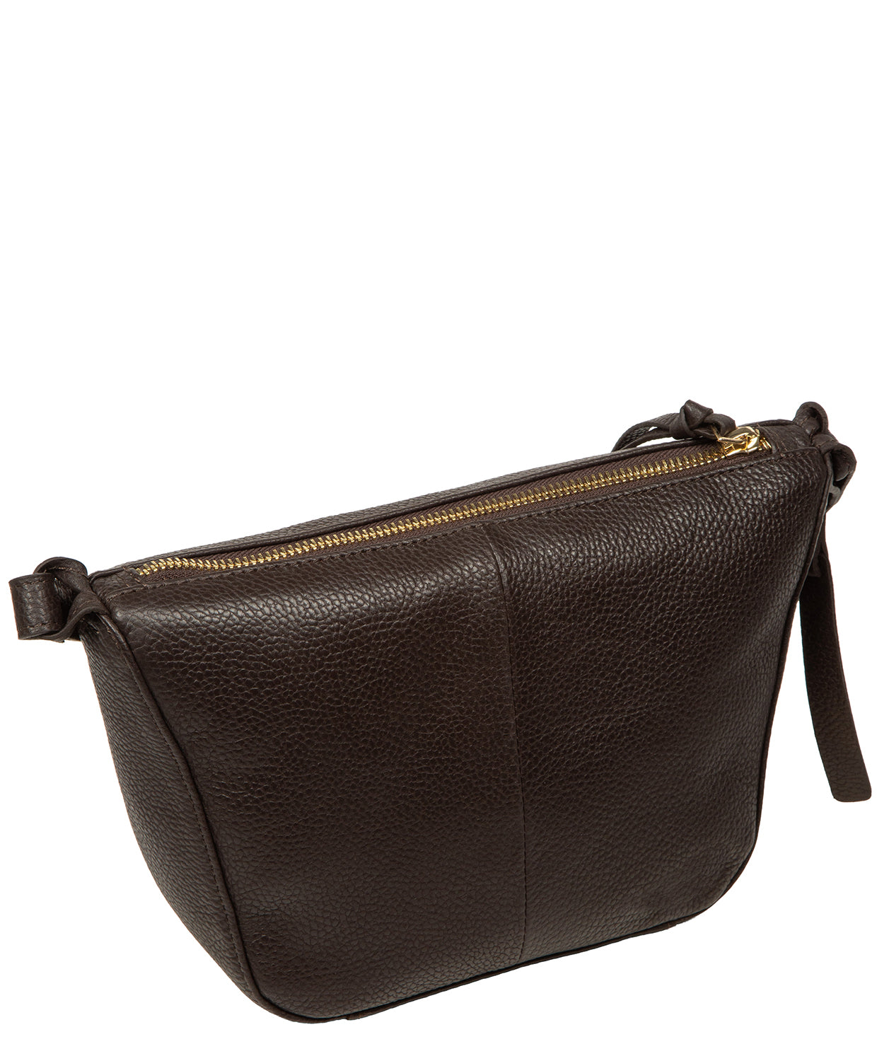 'Solene' Espresso Leather Cross Body Bag