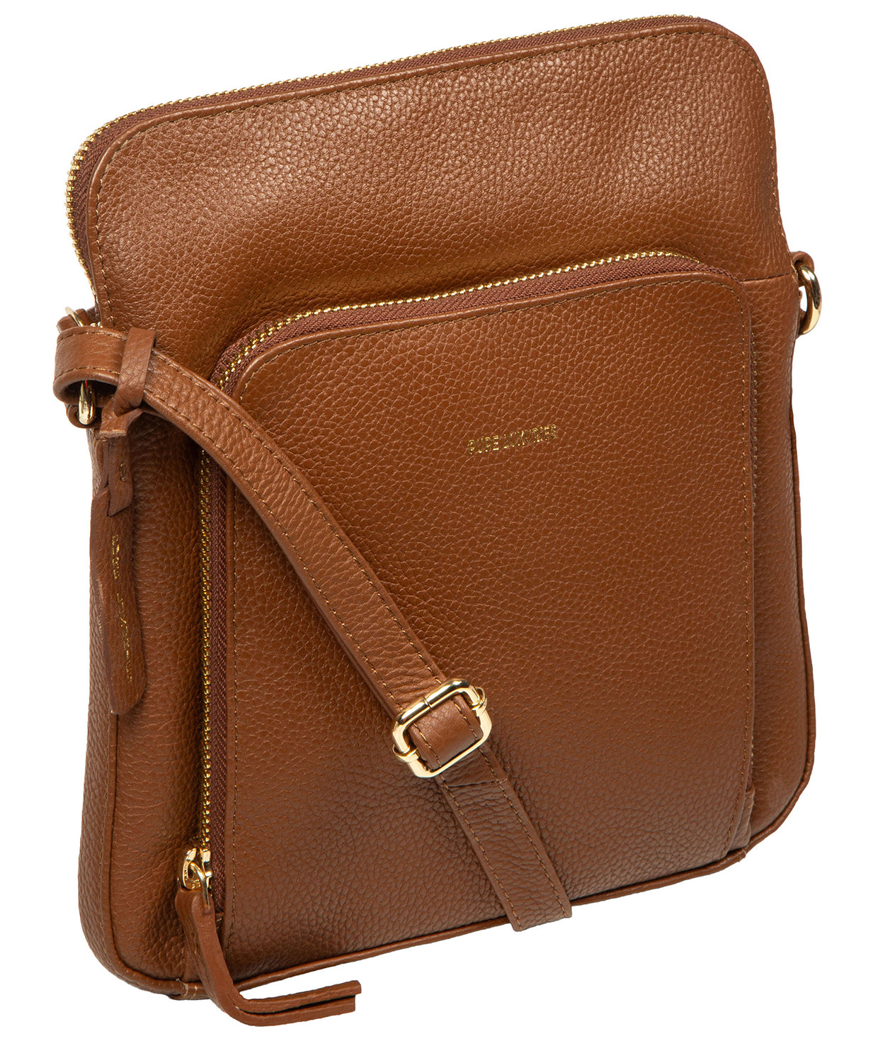 full crossbody bag worn length demonstrating strap drop