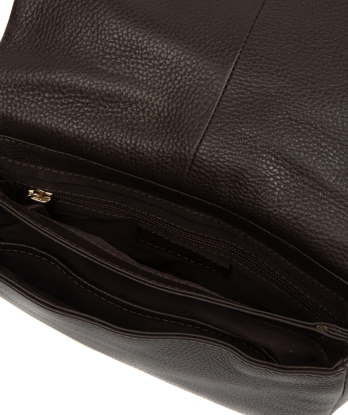 'Romy' Espresso & Rich Tan Leather Cross Body Bag