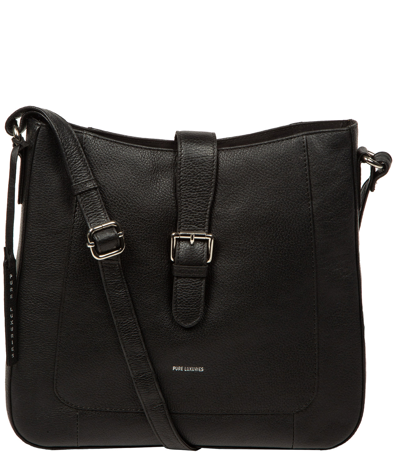 Honour crossbody bag fold-over flap and press-stud fastener detail