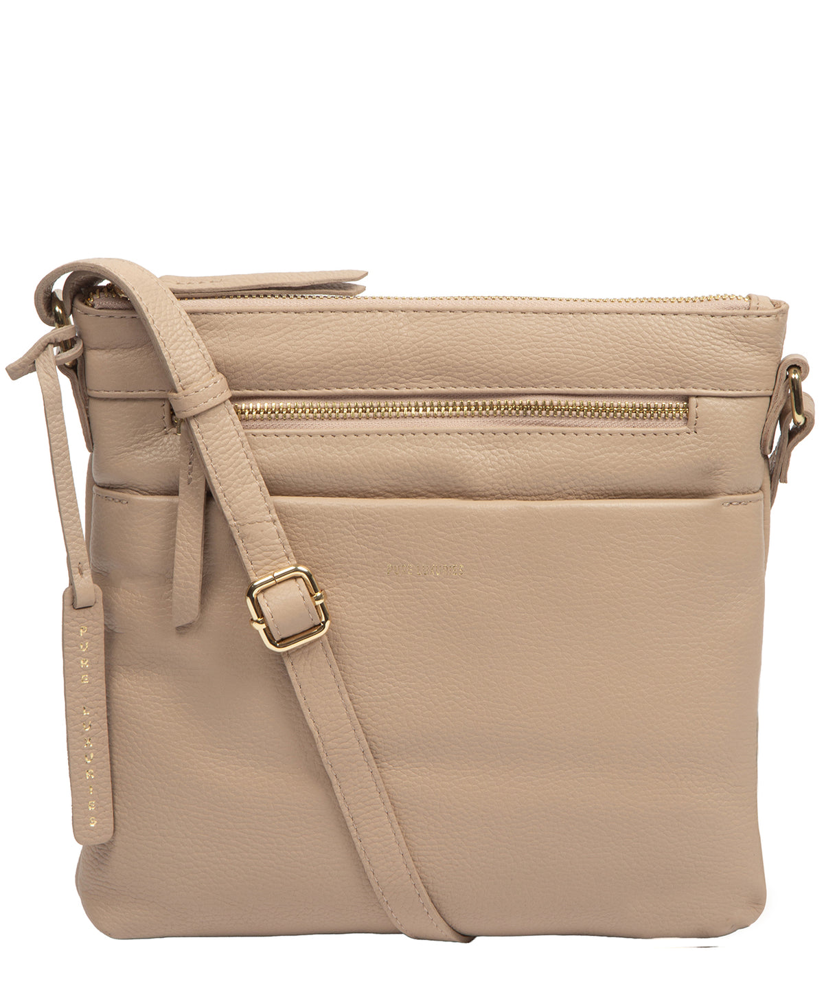 'Lucero' Latte Leather Cross Body Bag