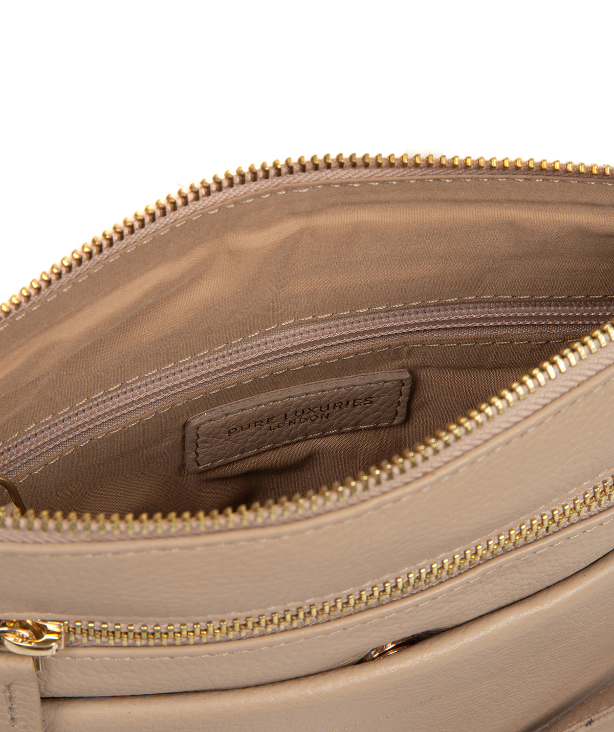 'Lucero' Latte Leather Cross Body Bag