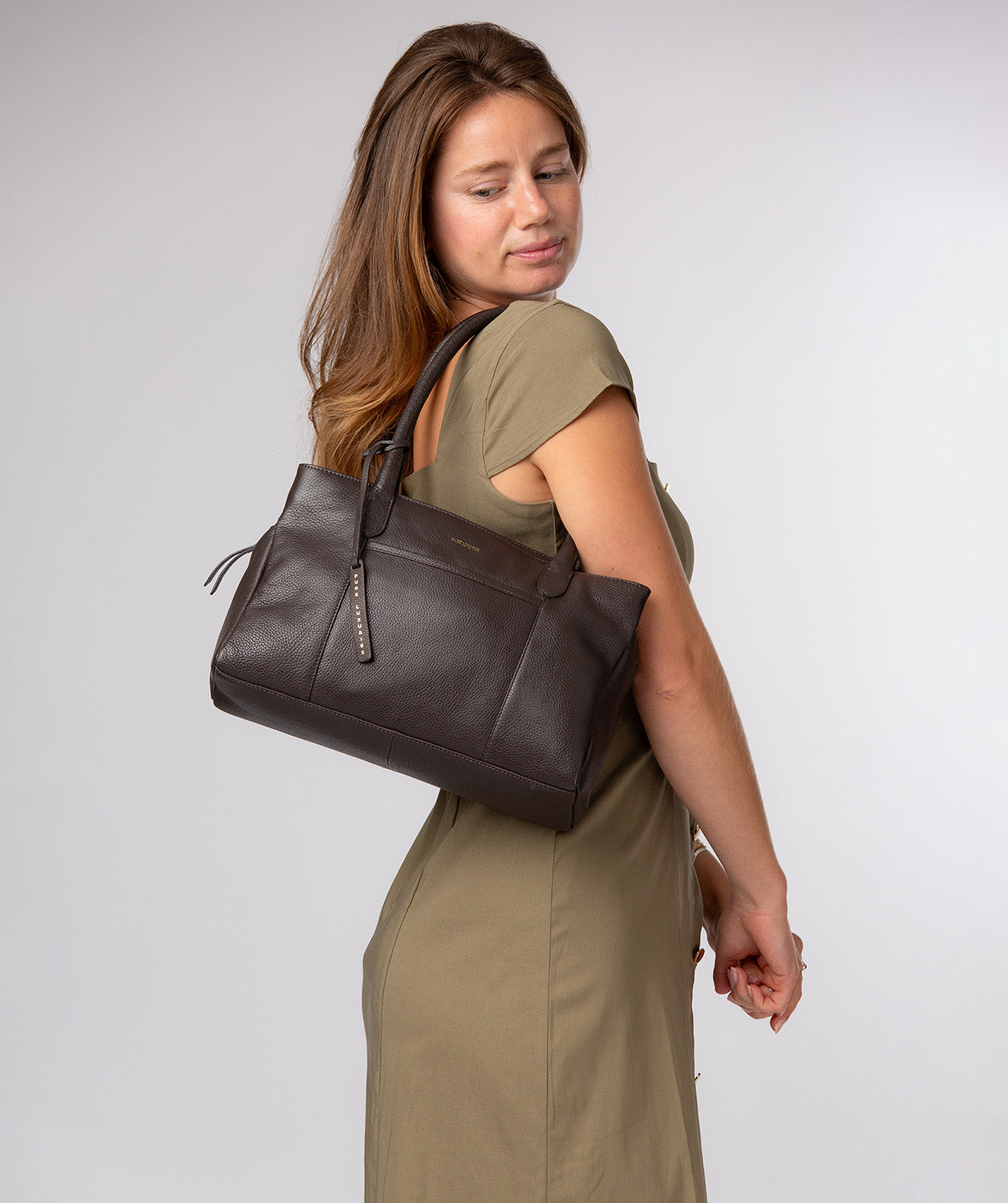 'Manon' Espresso Leather Handbag